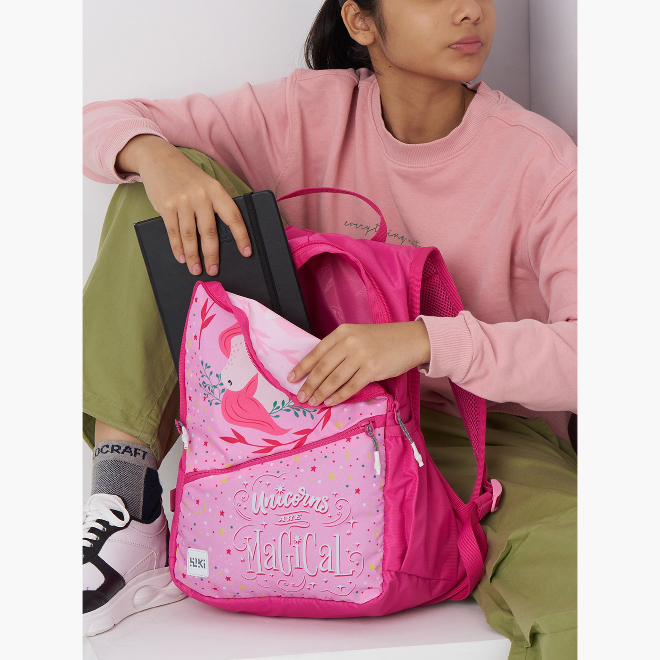 Wildcraft Wiki Unicorn Print Backpack with Adjustable Straps and Zip Closure - 13x13x41 cms-school-bagsandbackpacks-backpacks-image-5