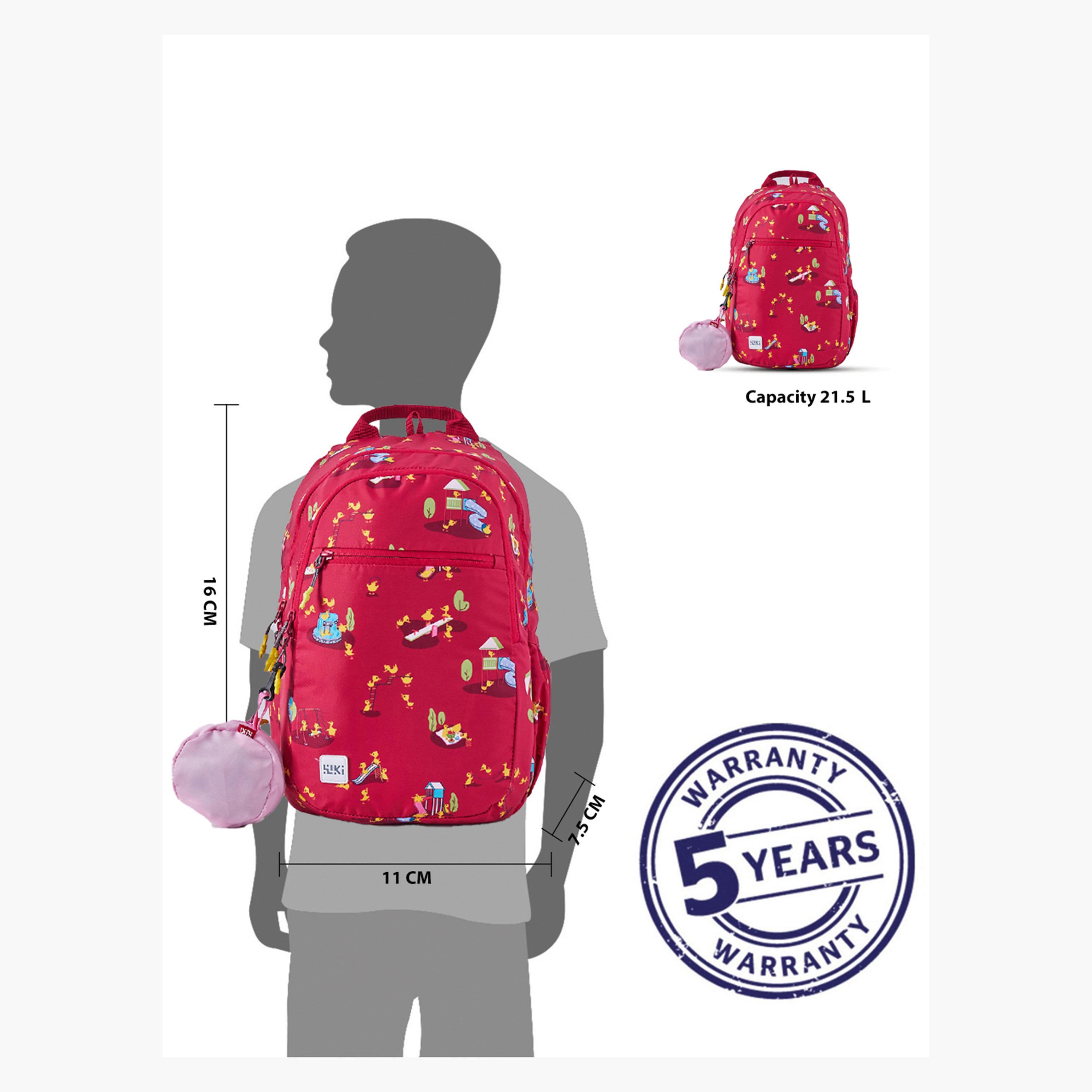 Wildcraft Wiki Printed School Backpack with Coin Pouch - 19x19x41 cms-school-bagsandbackpacks-backpacks-image-2