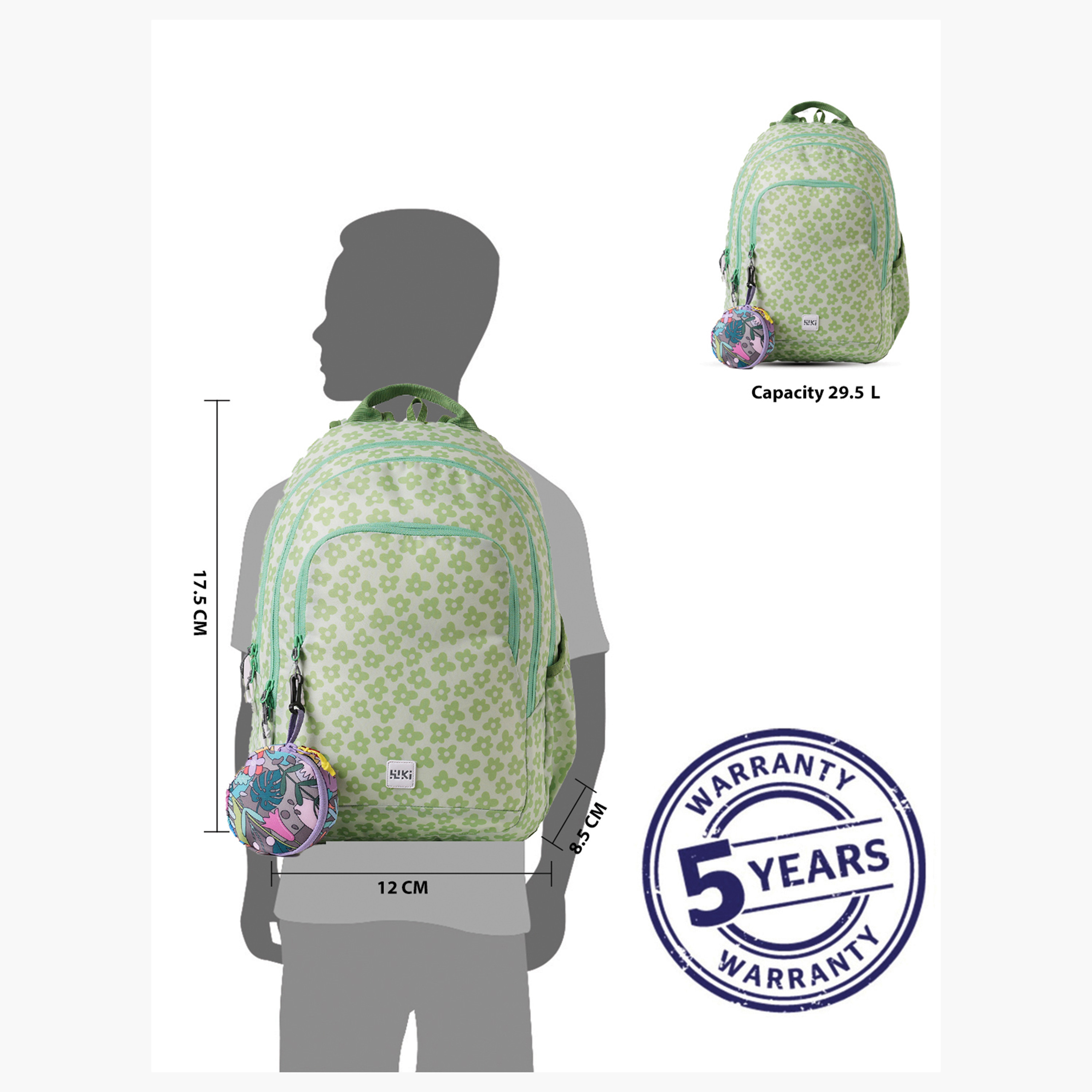 Wildcraft Wiki Floral Print School Backpack with Coin Pouch - 22x22x44 cm-school-bagsandbackpacks-backpacks-image-2