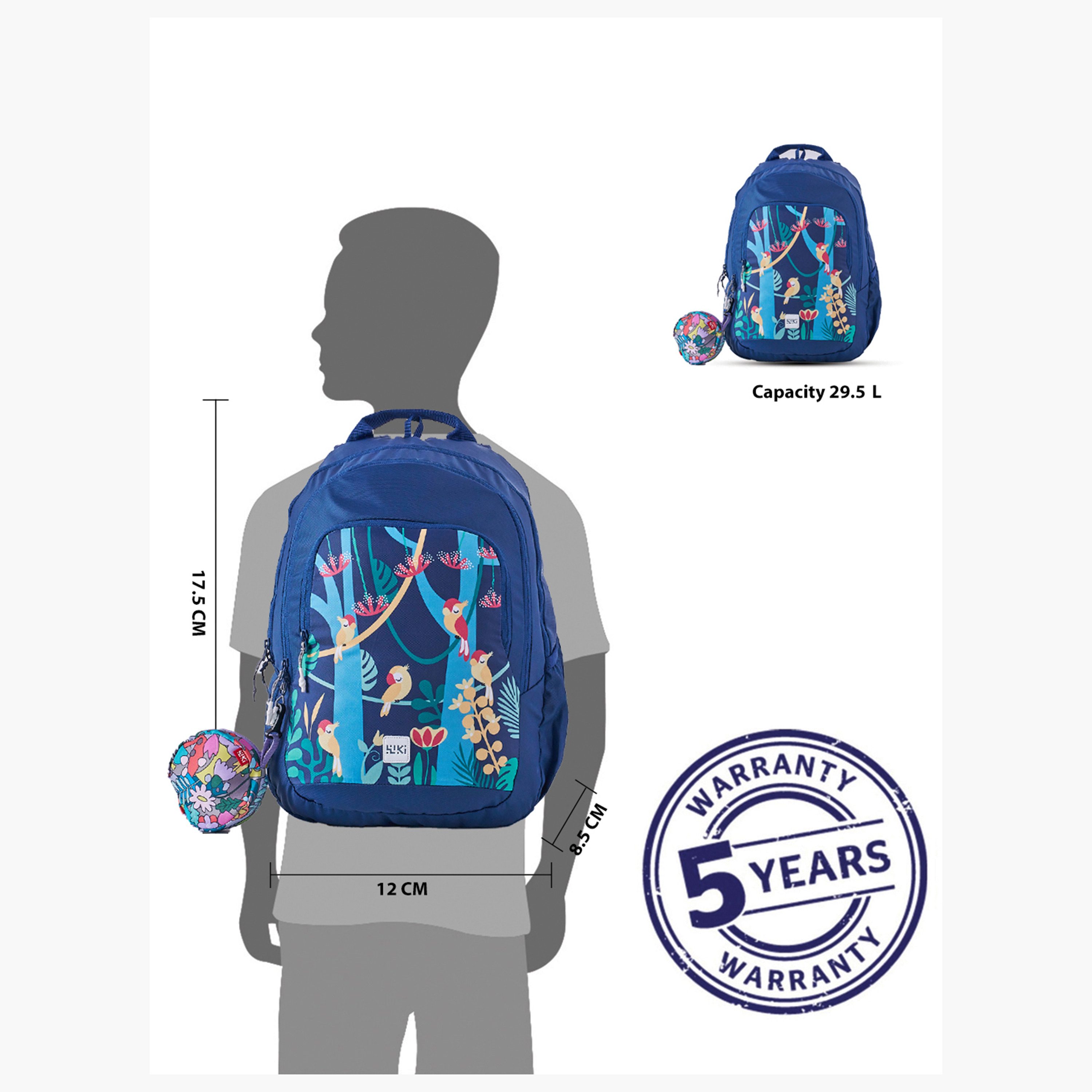 Wildcraft Wiki Tropical Print School Backpack with Coin Pouch - 22x22x44 cms-school-bagsandbackpacks-backpacks-image-2