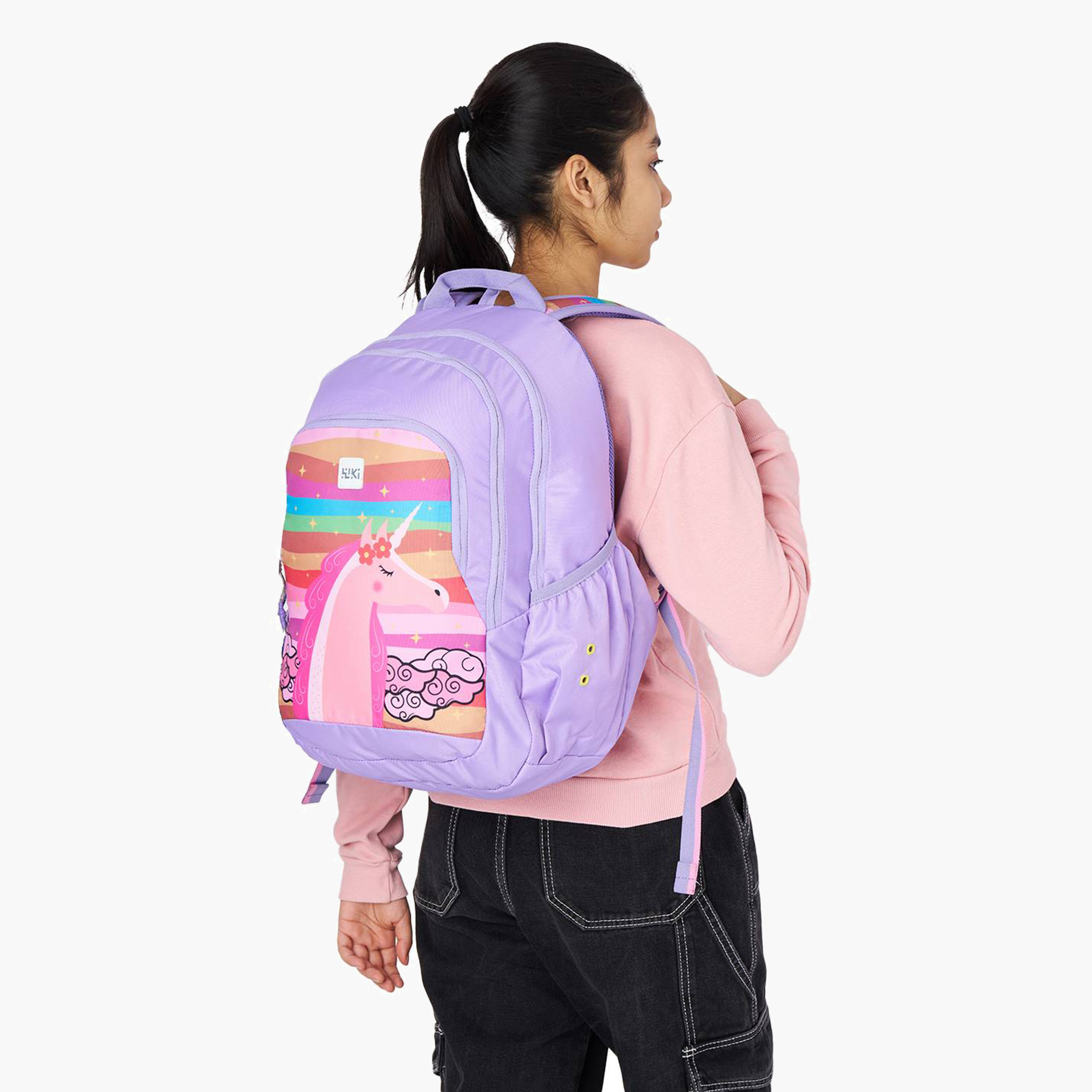 Wildcraft Wiki Unicorn Print Backpack with Adjustable Straps and Zip Closure - 22x22x44 cms-school-bagsandbackpacks-backpacks-image-3