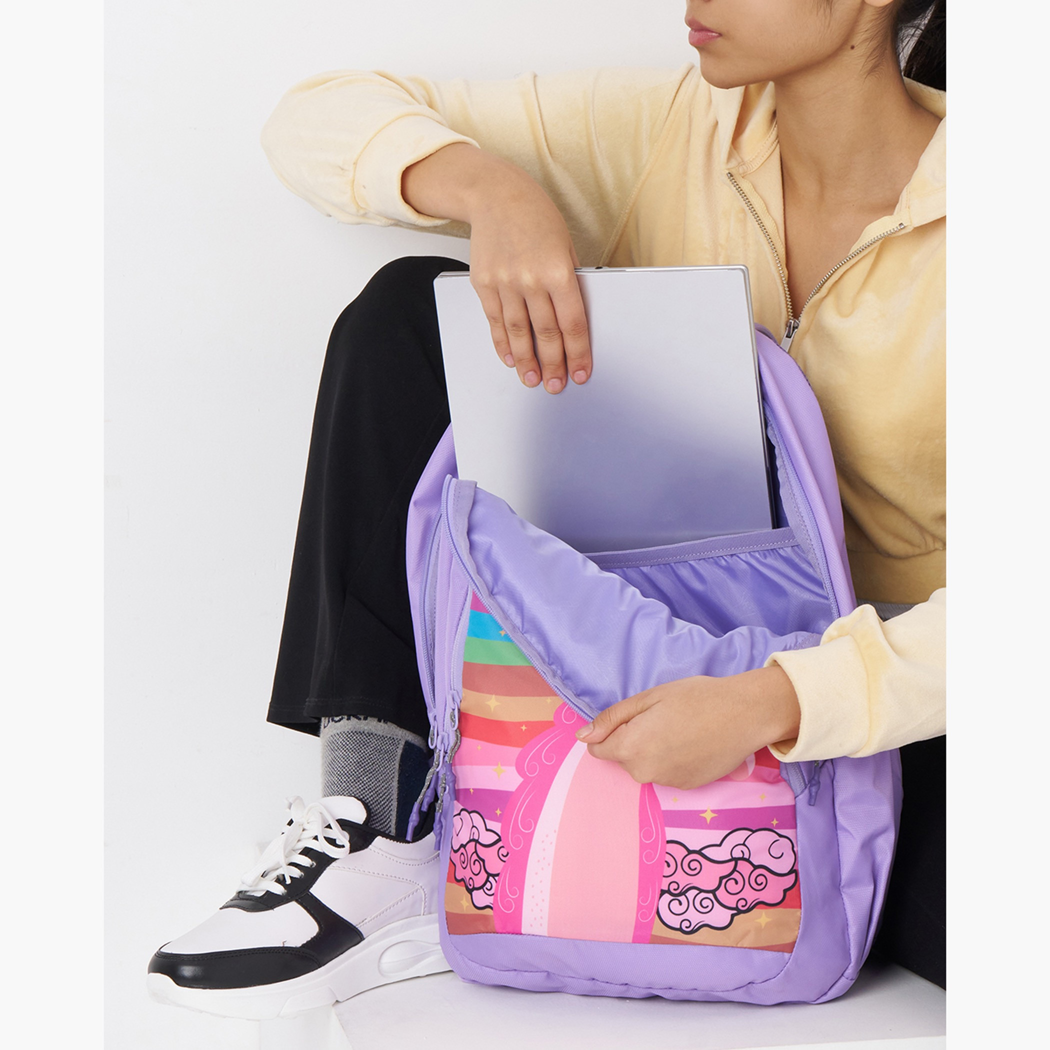Wildcraft Wiki Unicorn Print Backpack with Adjustable Straps and Zip Closure - 22x22x44 cms-school-bagsandbackpacks-backpacks-image-4