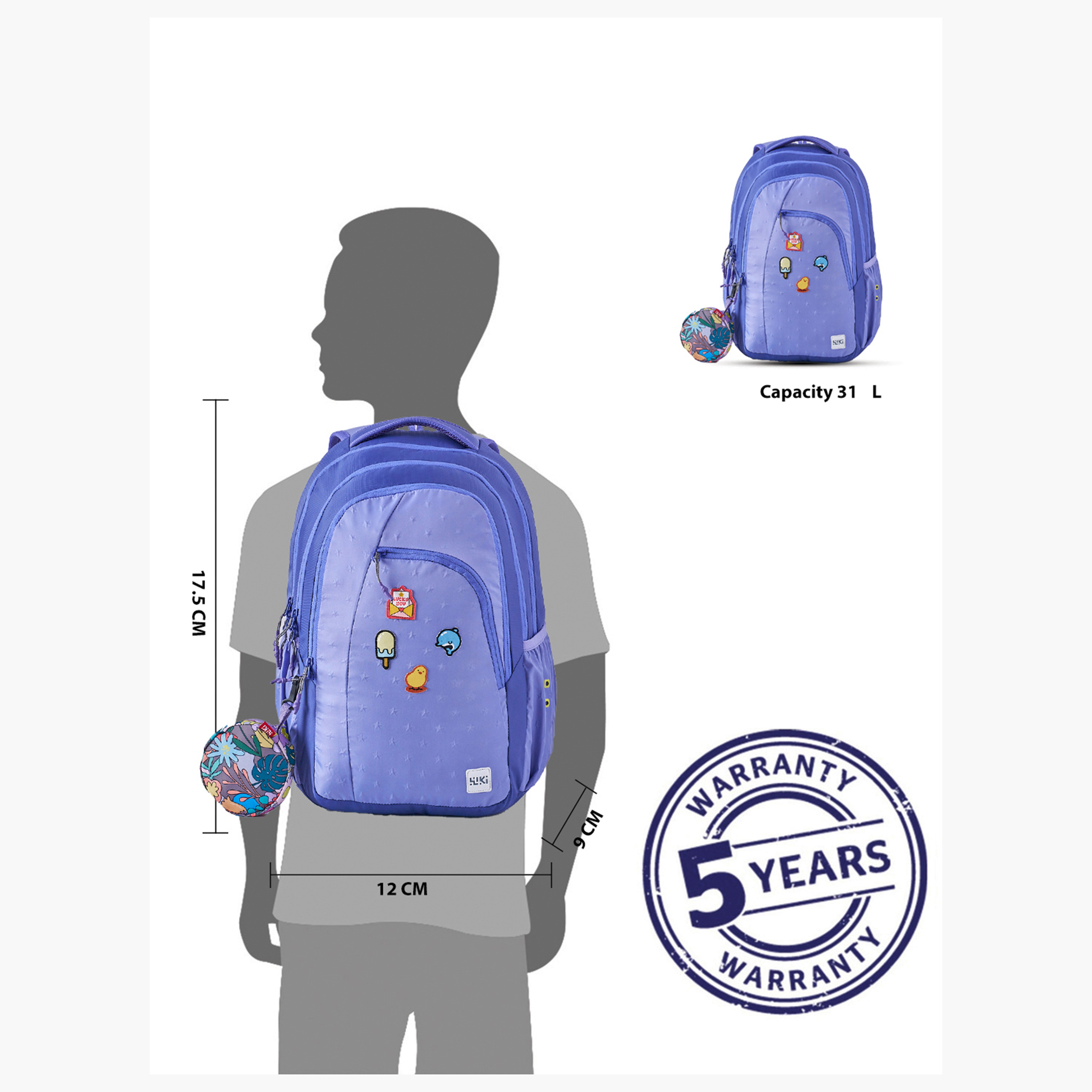 Wildcraft Wiki Printed School Backpack with Coin Pouch - 23x23x44 cms-school-bagsandbackpacks-backpacks-image-2