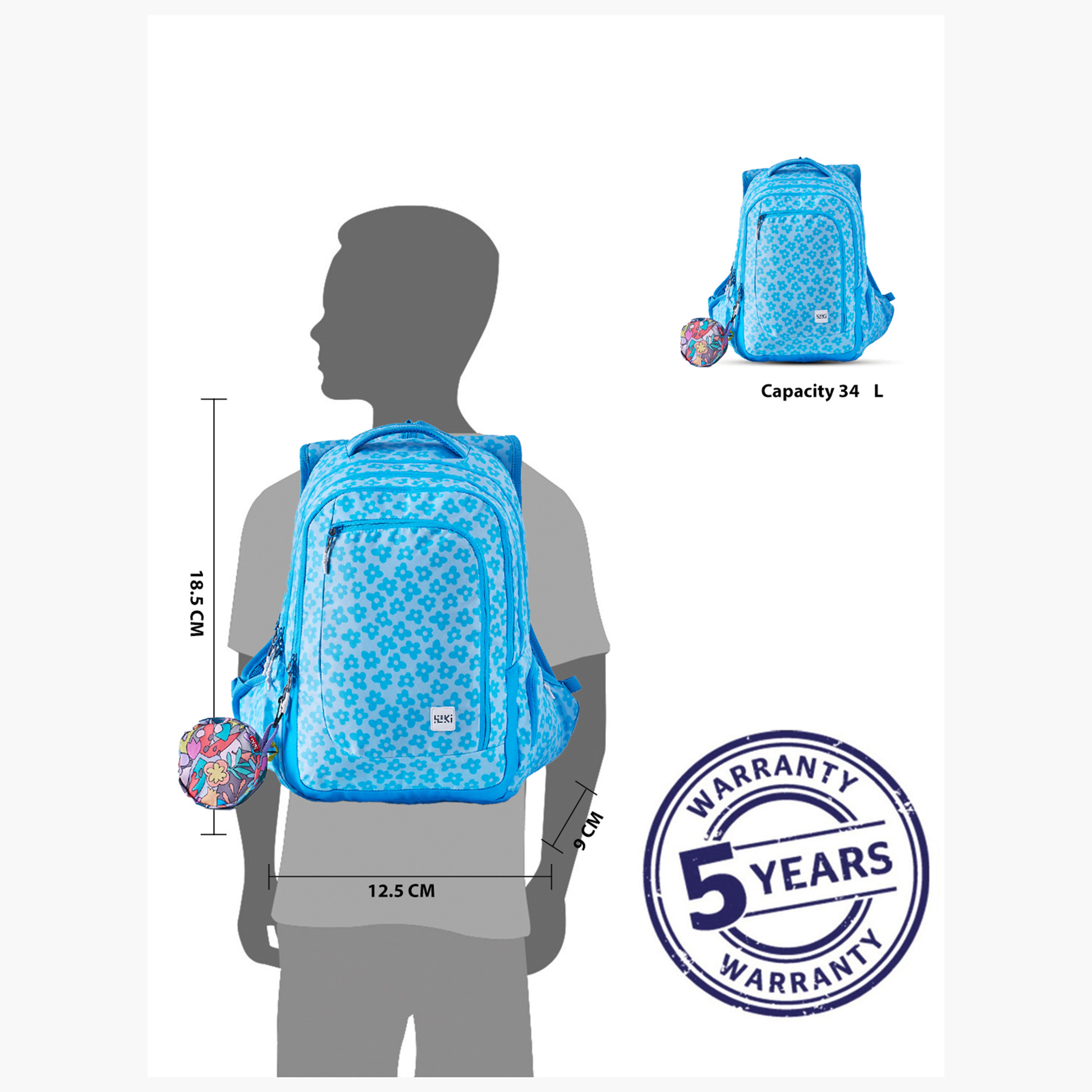 Wildcraft Wiki Floral Print School Backpack with Coin Pouch - 23x23x47 cms-school-bagsandbackpacks-backpacks-image-2