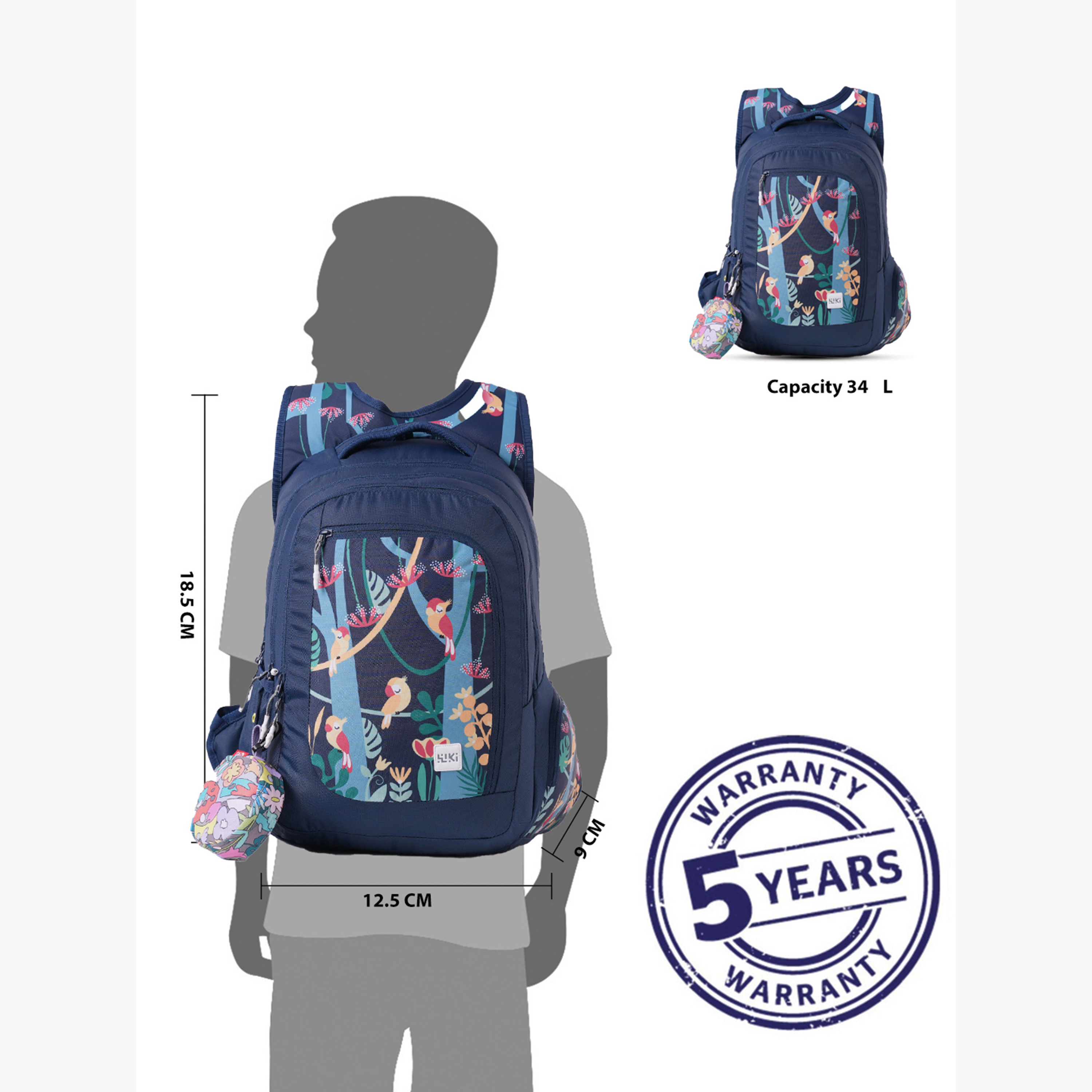 Wildcraft Wiki Tropical Print School Backpack with Coin Pouch - 23x23x47 cms-school-bagsandbackpacks-backpacks-image-4