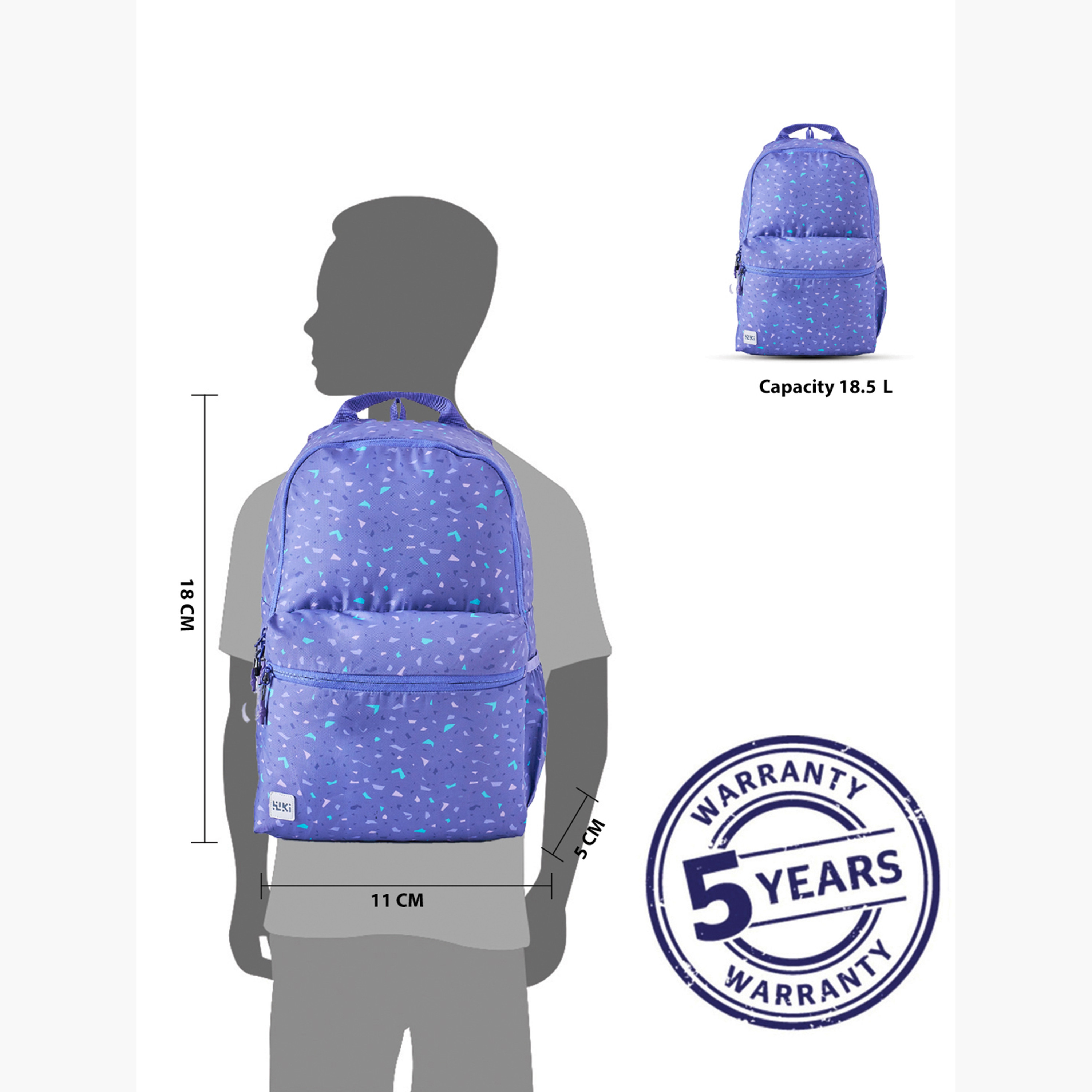 شنطة مدرسية بطبعات وحمالات كتف قابلة للتعديل من وايلدكرافت - 13×13×46 سم-school-bagsandbackpacks-backpacks-image-12
