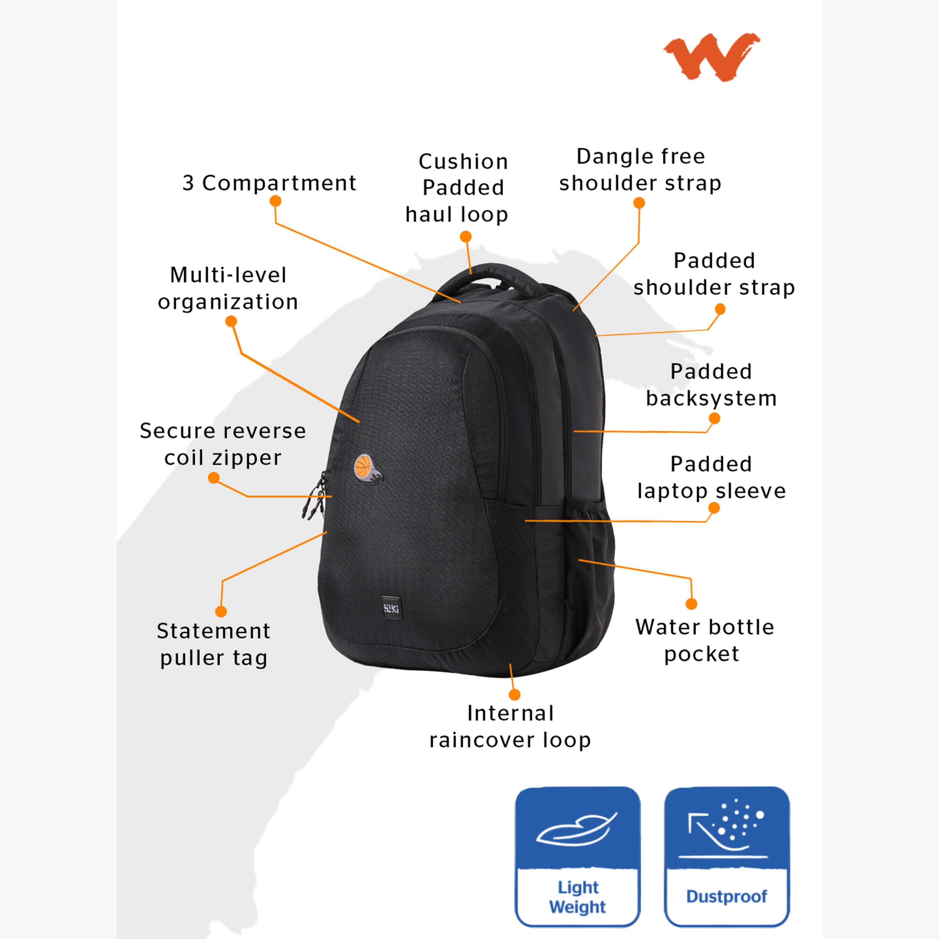 Wildcraft Wiki Printed School Backpack with Adjustable Shoulder Straps - 28x28x50 cms-school-bagsandbackpacks-backpacks-image-3