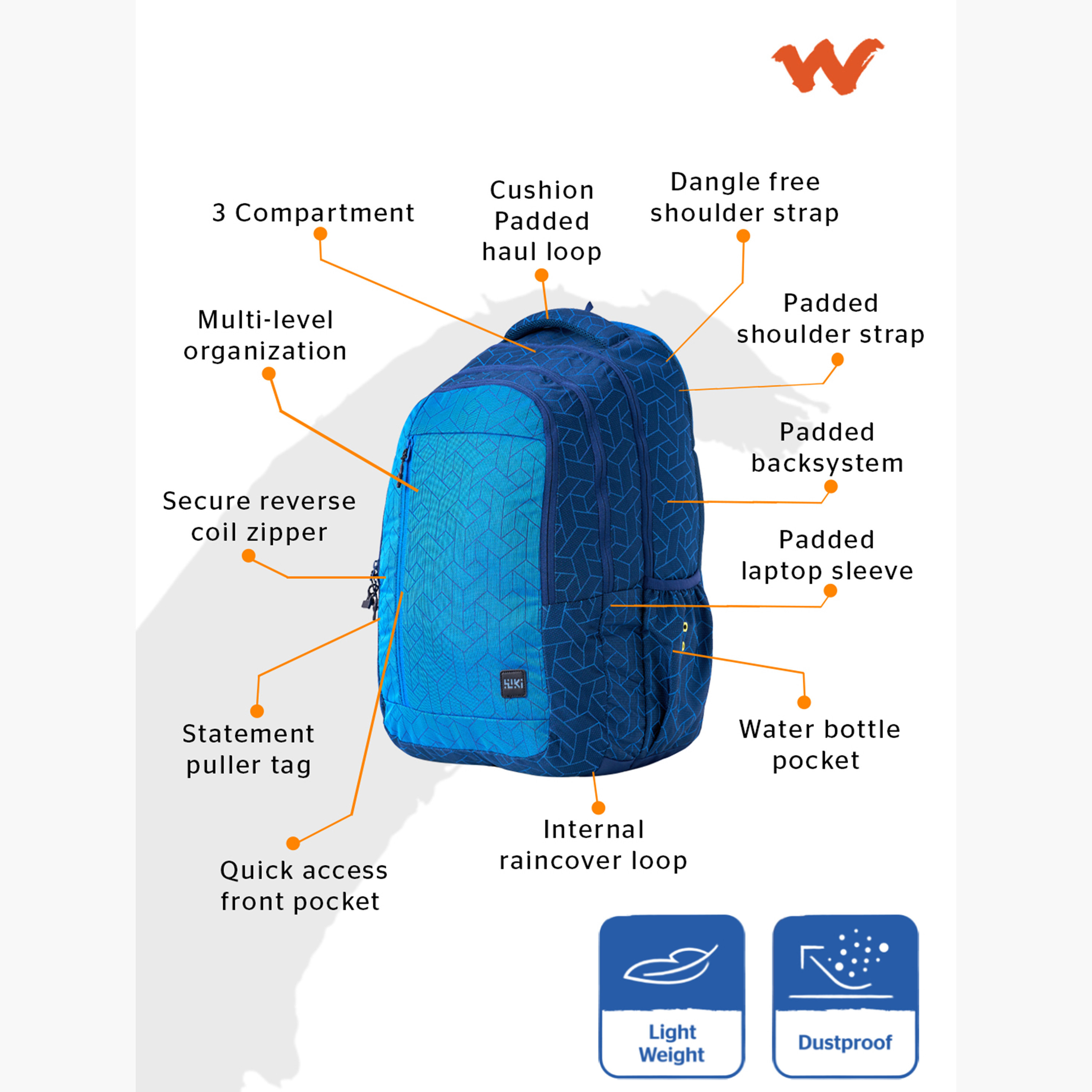 Wildcraft Wiki Printed School Backpack with Adjustable Shoulder Straps - 28x28x50 cms-school-bagsandbackpacks-backpacks-image-2