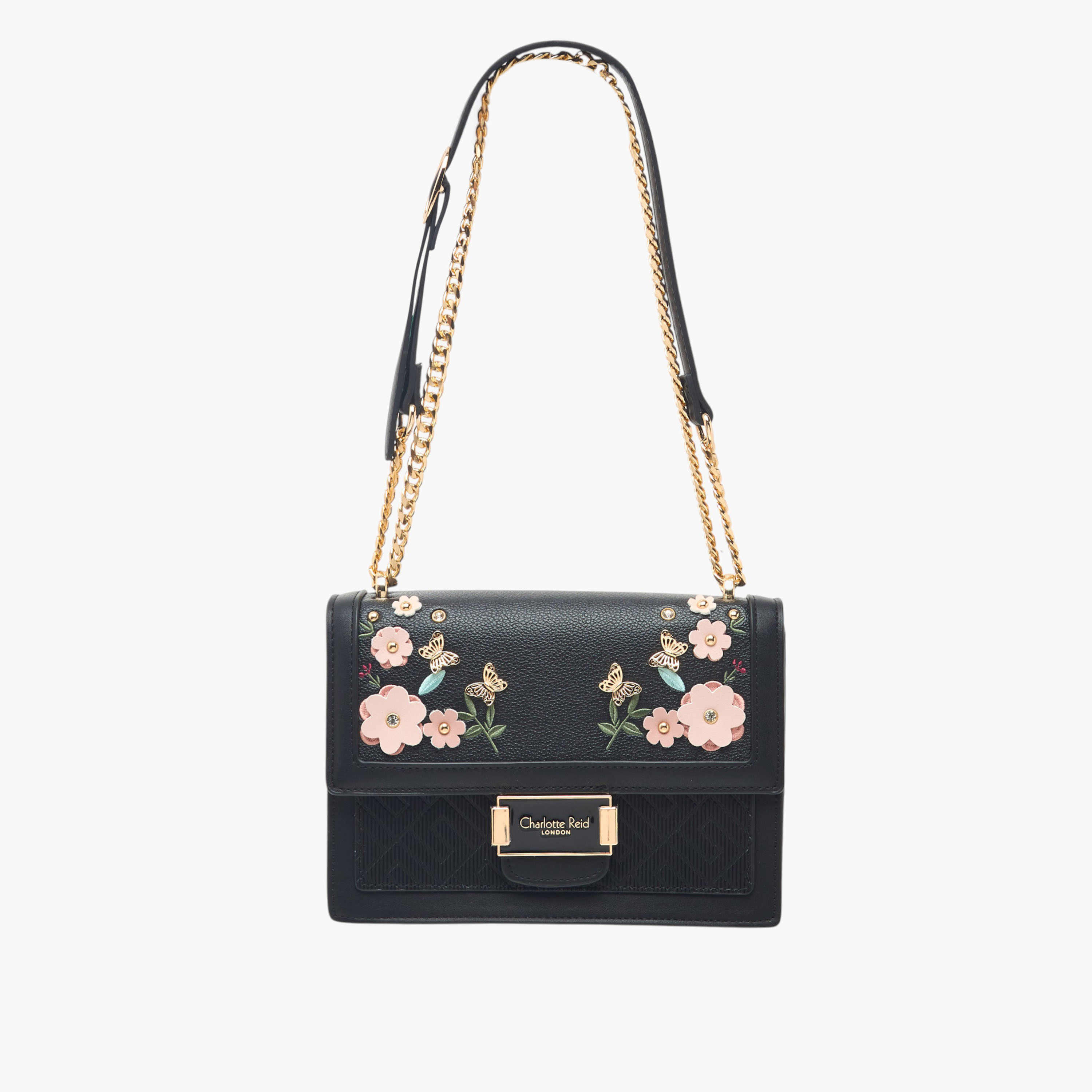 Charlotte Reid Embellished Crossbody Bag with Chain Strap-women-bagsandwallets-handbags-image-1