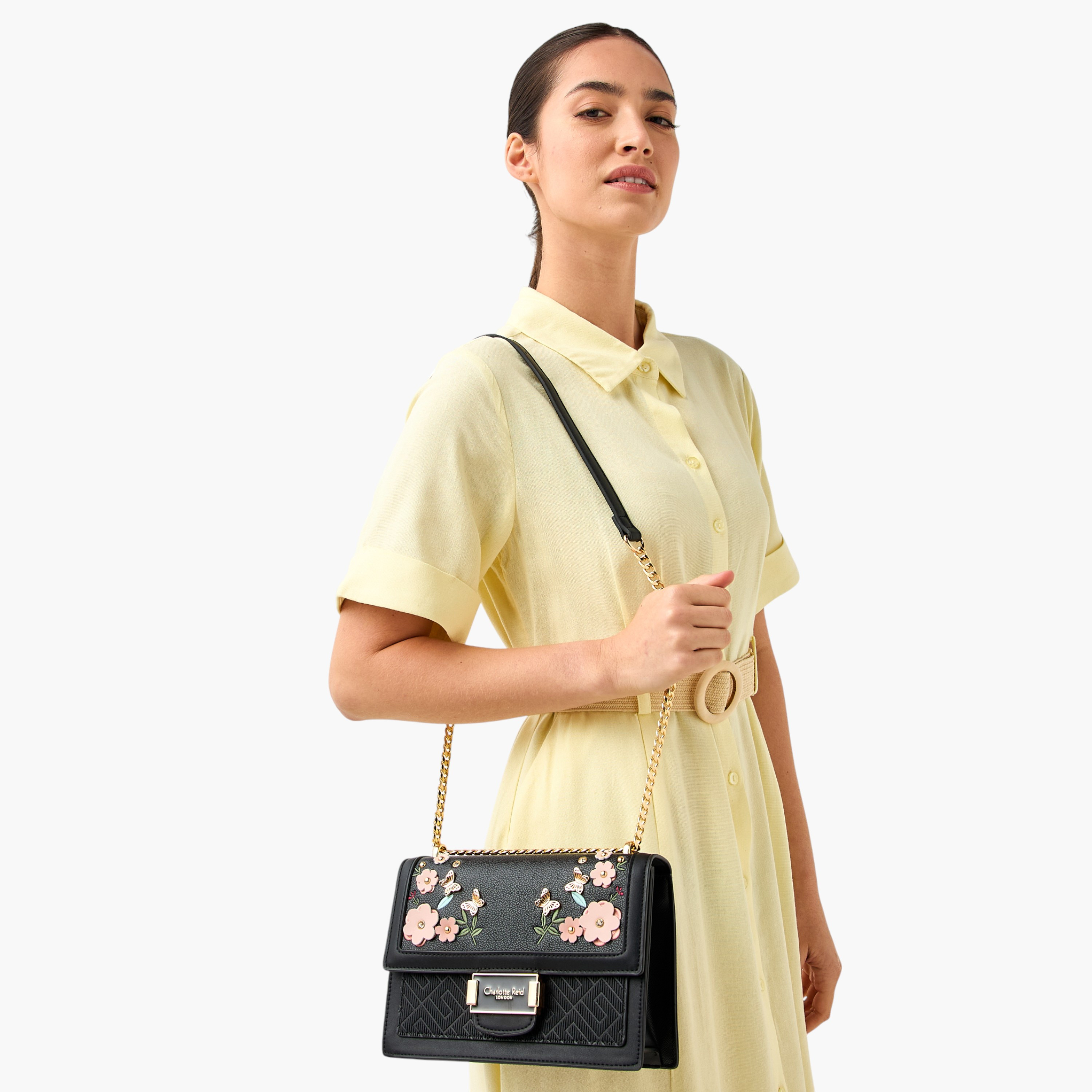 Charlotte Reid Embellished Crossbody Bag with Chain Strap-women-bagsandwallets-handbags-image-2