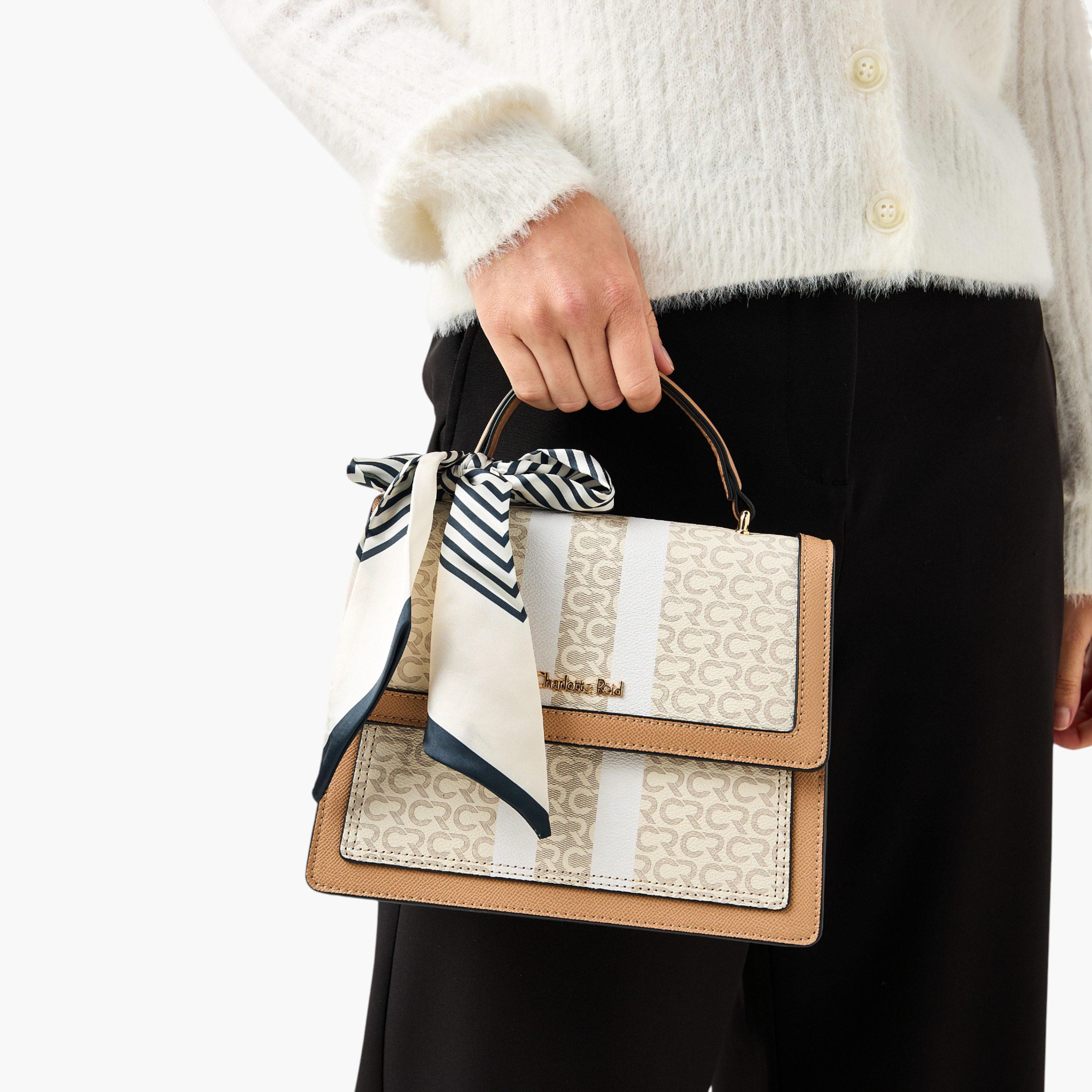 Charlotte Reid Monogram Print Crossbody Bag with Adjustable Strap-women-bagsandwallets-handbags-image-2