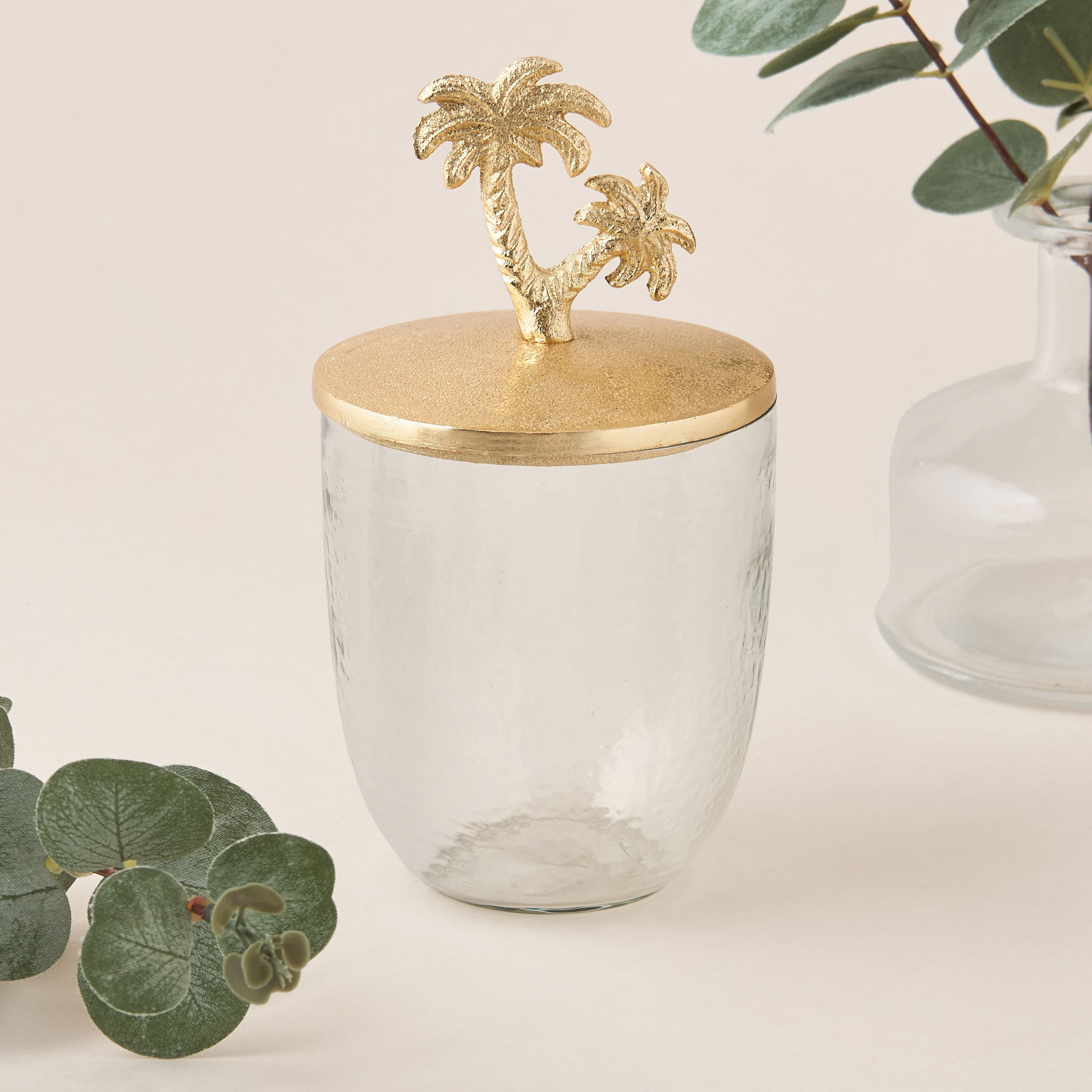 Palm Tree Glass Cotton Jar-household-bathandlaundry-bathaccessories-tissueboxesandcottonjars-image-2