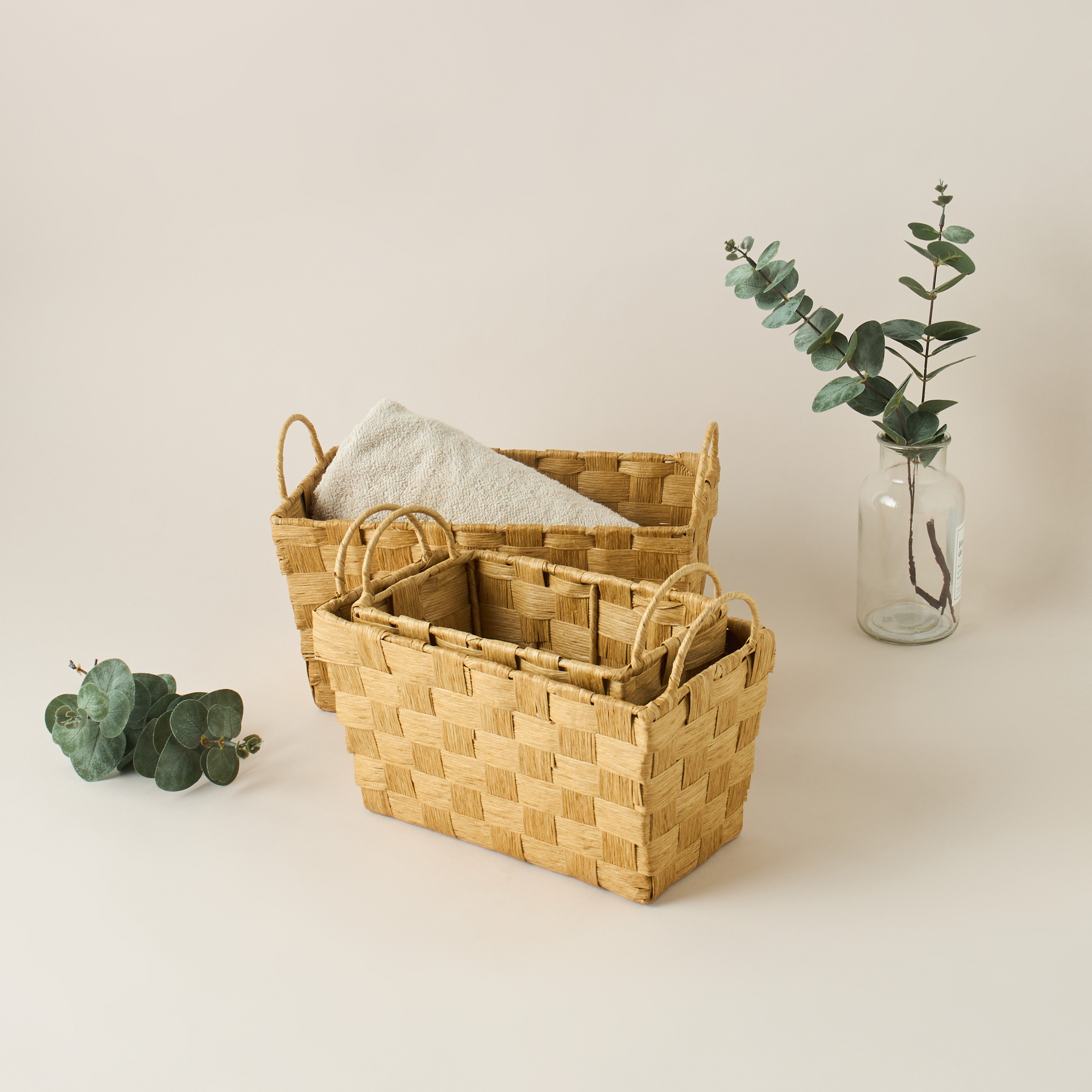 Weave Textured 3-Piece Storage Basket Set-household-storage-storagesolutions-storageboxesandbaskets-image-1
