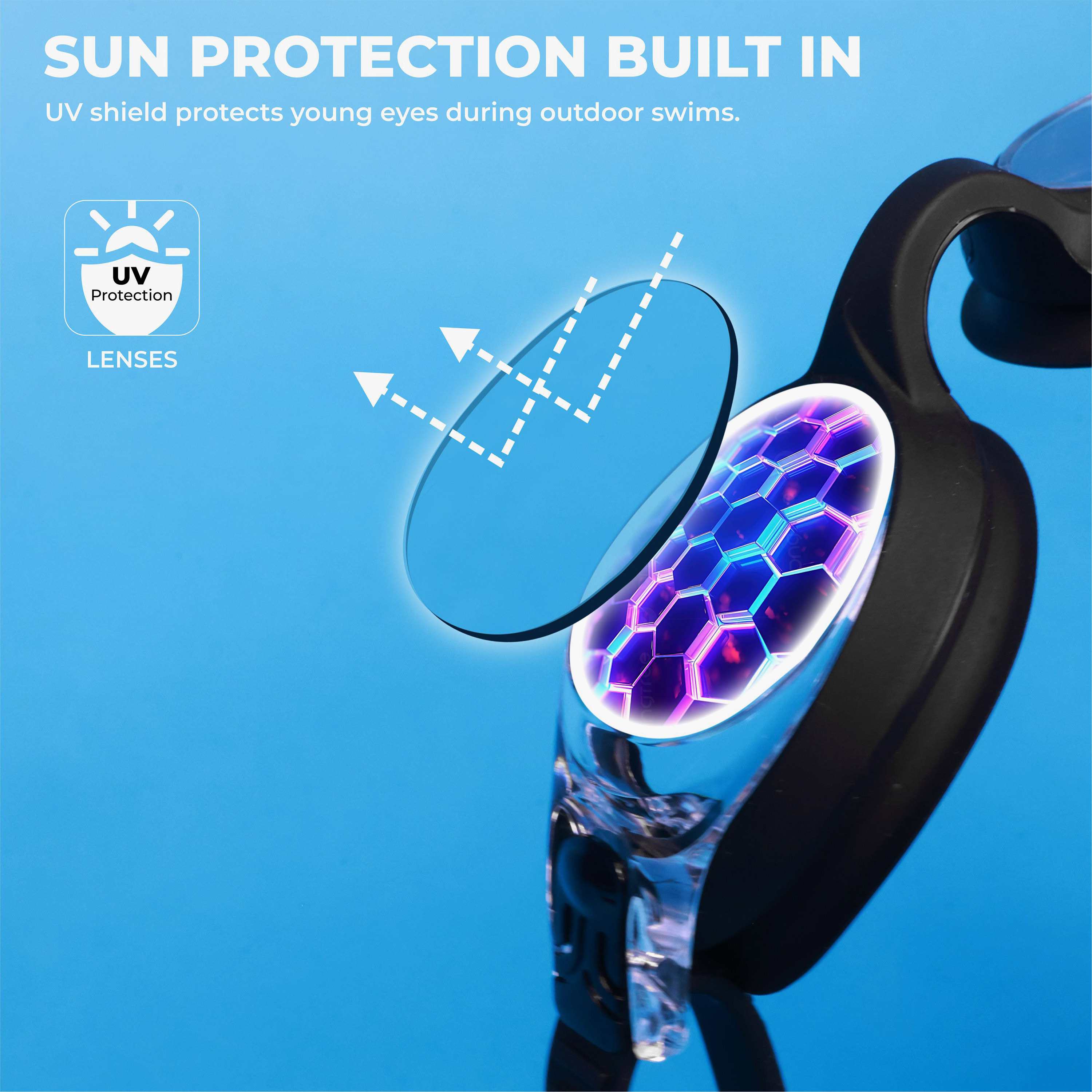 نيفيا- نظارات سباحة سكول جونيور للأطفال- أسود-sports-gear-swimming-image-3