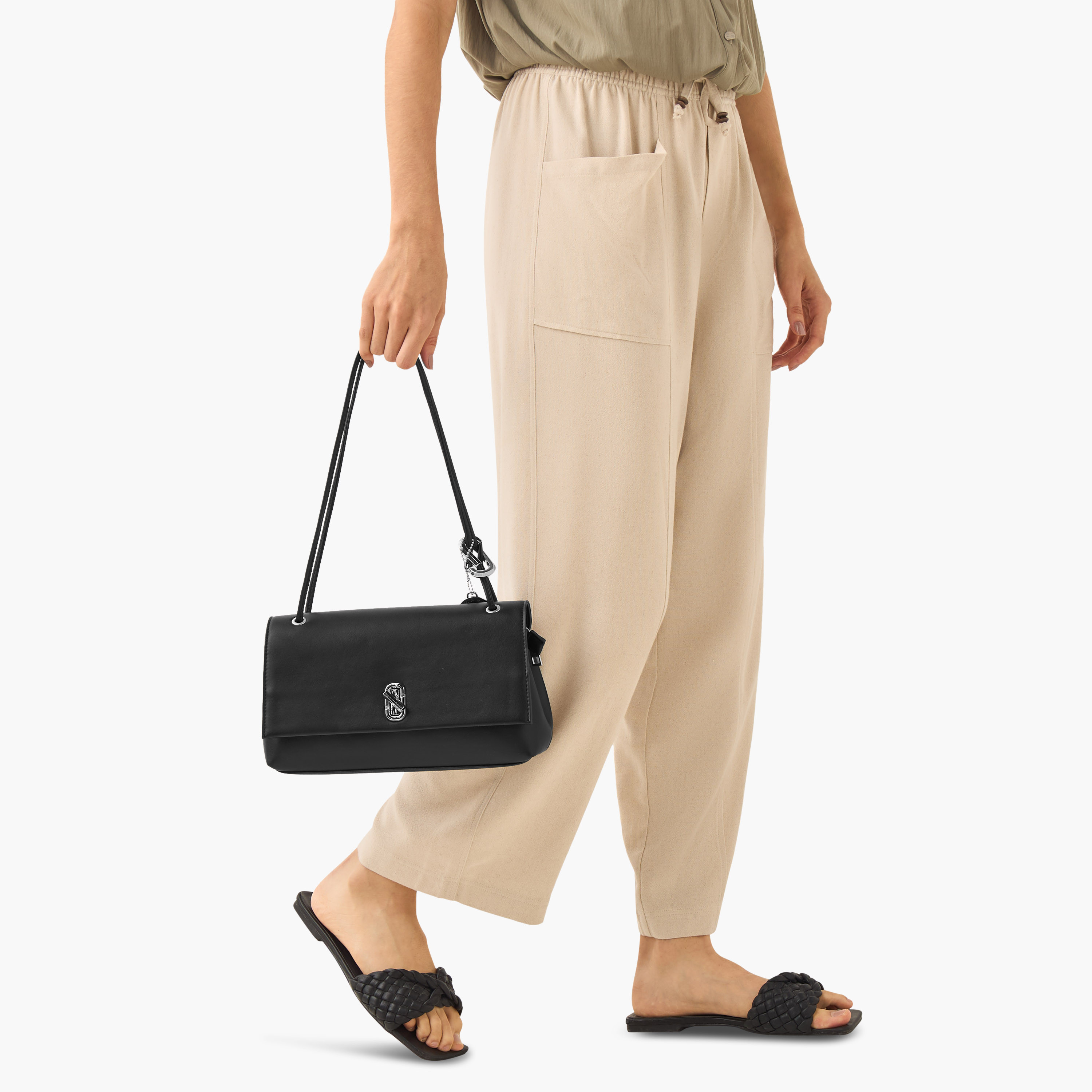 Marina Galanti Solid Crossbody Bag with Twist Lock Closure-women-bagsandwallets-handbags-image-8