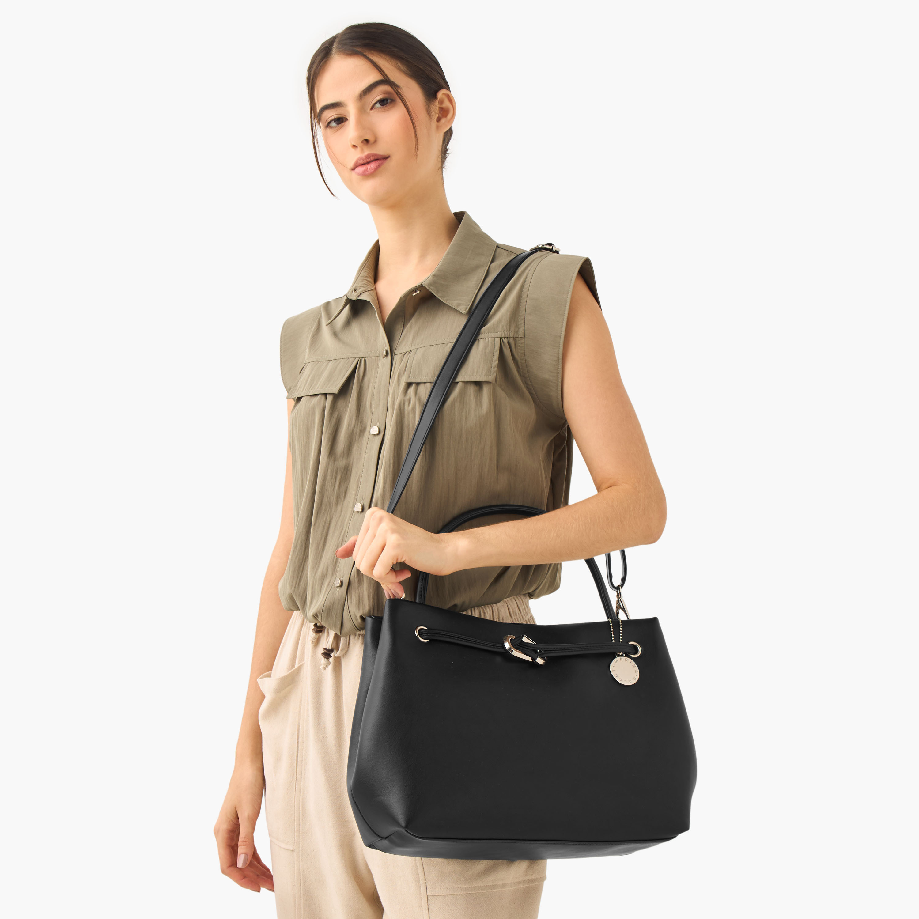 Marina Galanti Solid Tote Bag with Zip Closure-women-bagsandwallets-handbags-image-2