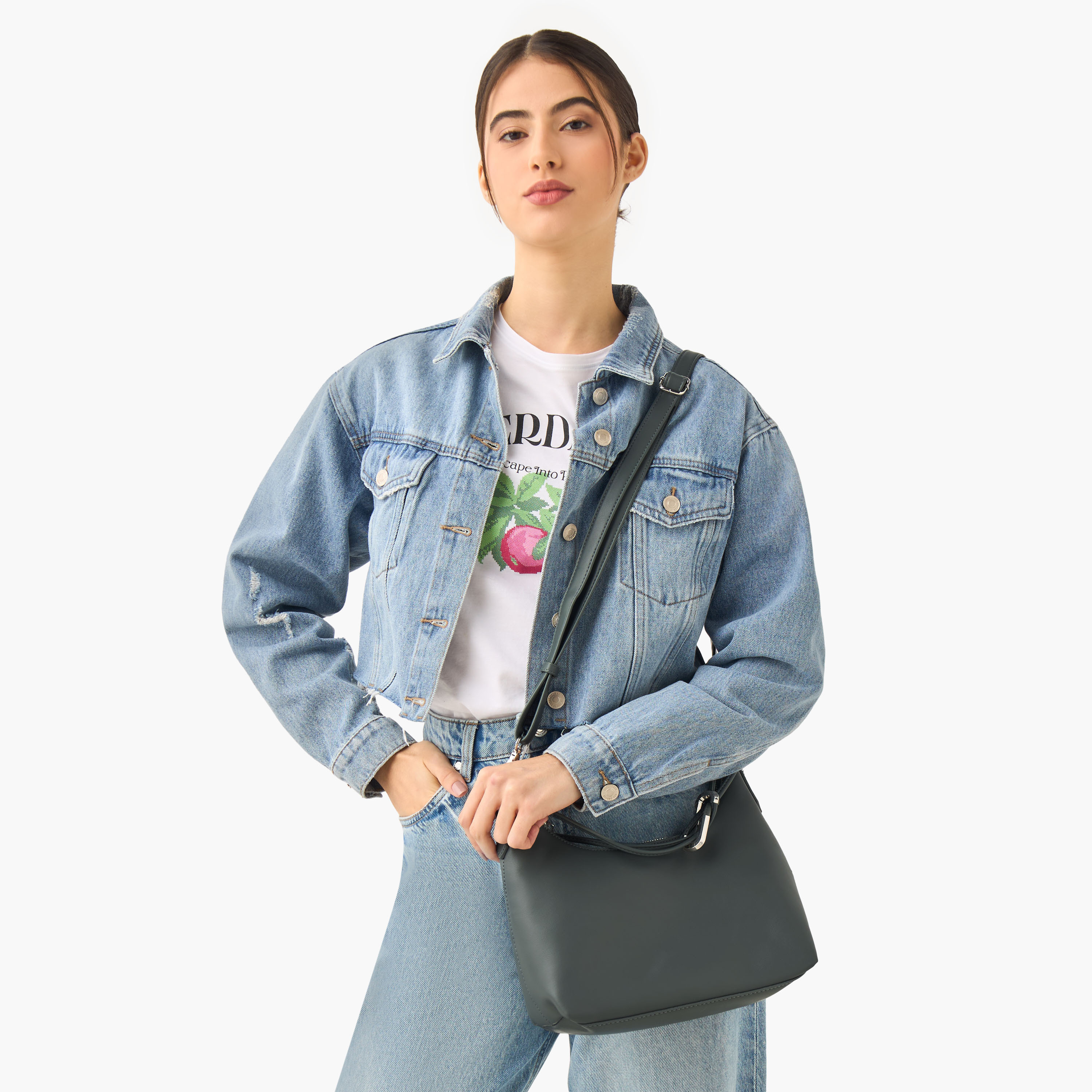 Marina Galanti Monotone Baguette Bag with Detachable Strap-women-bagsandwallets-handbags-image-2