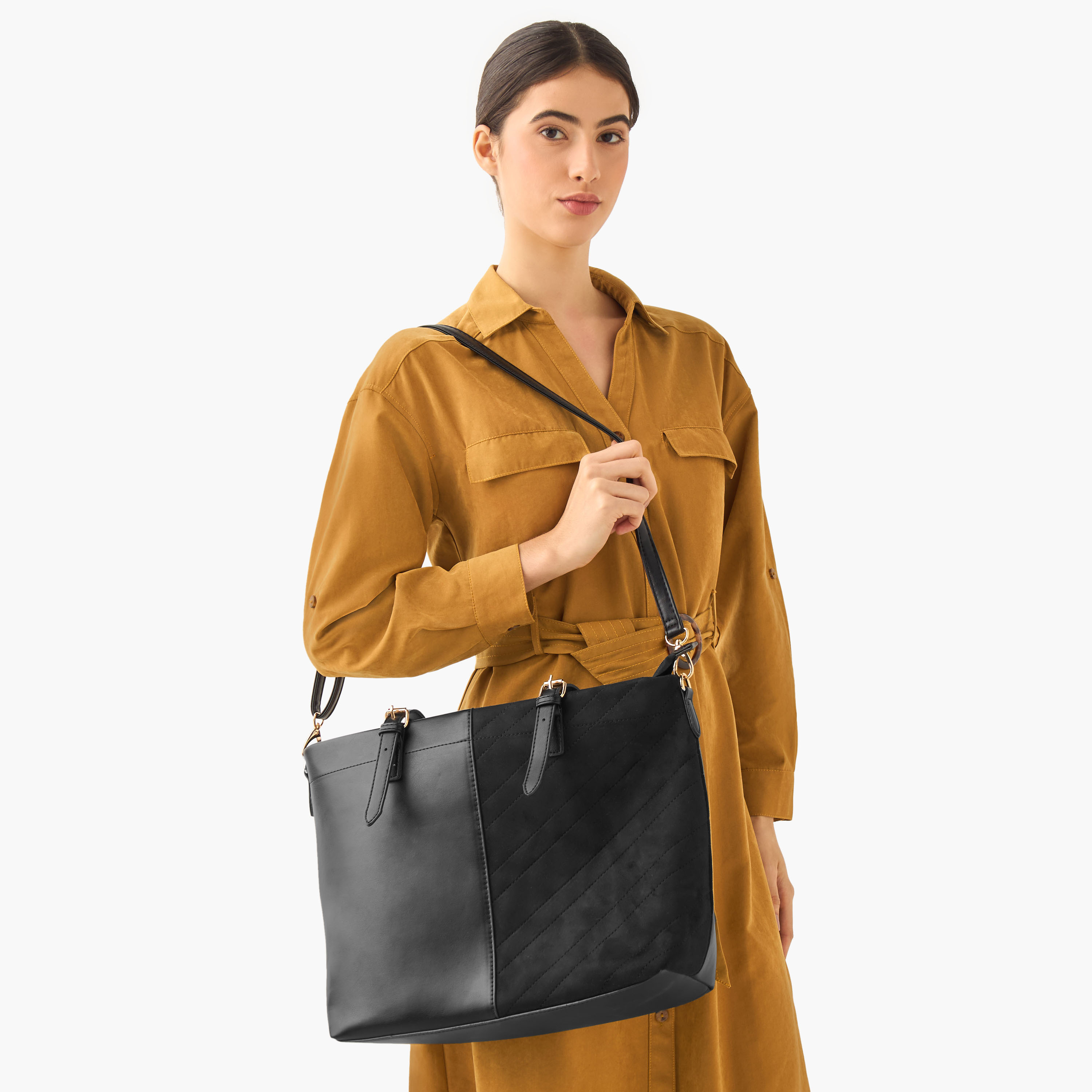 Marina Galanti Panelled Tote Bag with Detachable Strap-women-bagsandwallets-handbags-image-2
