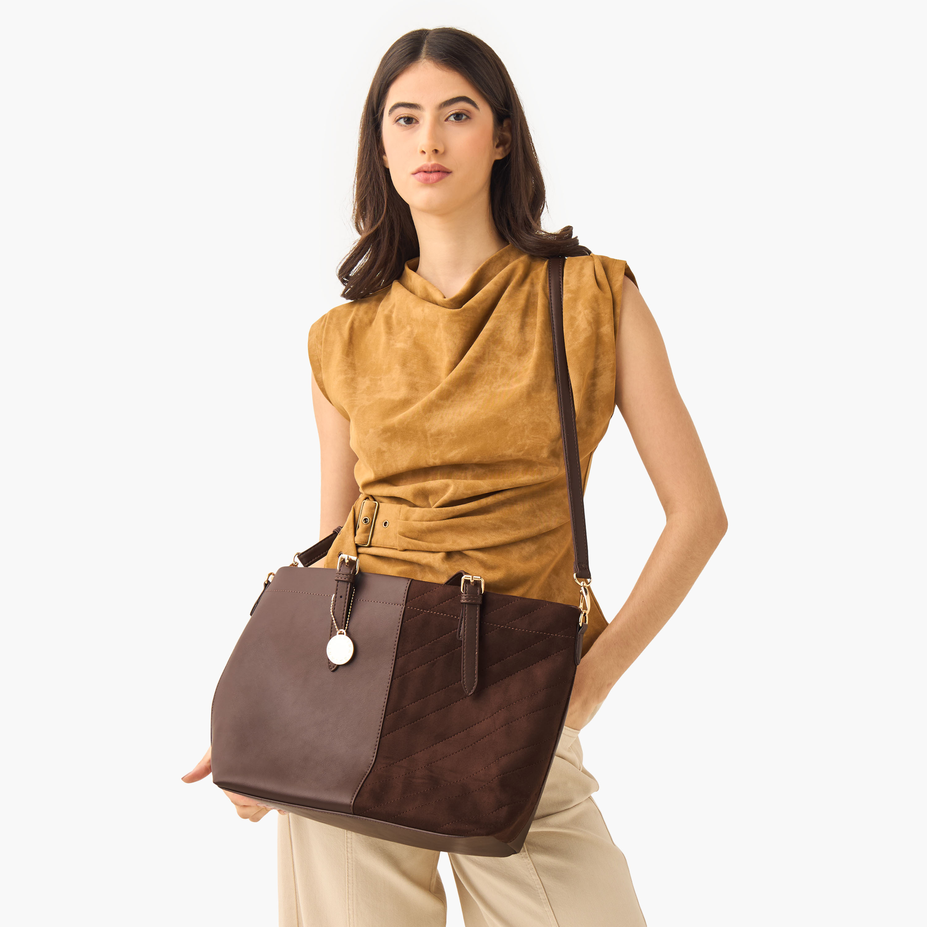 Marina Galanti Panelled Tote Bag with Detachable Strap-women-bagsandwallets-handbags-image-8