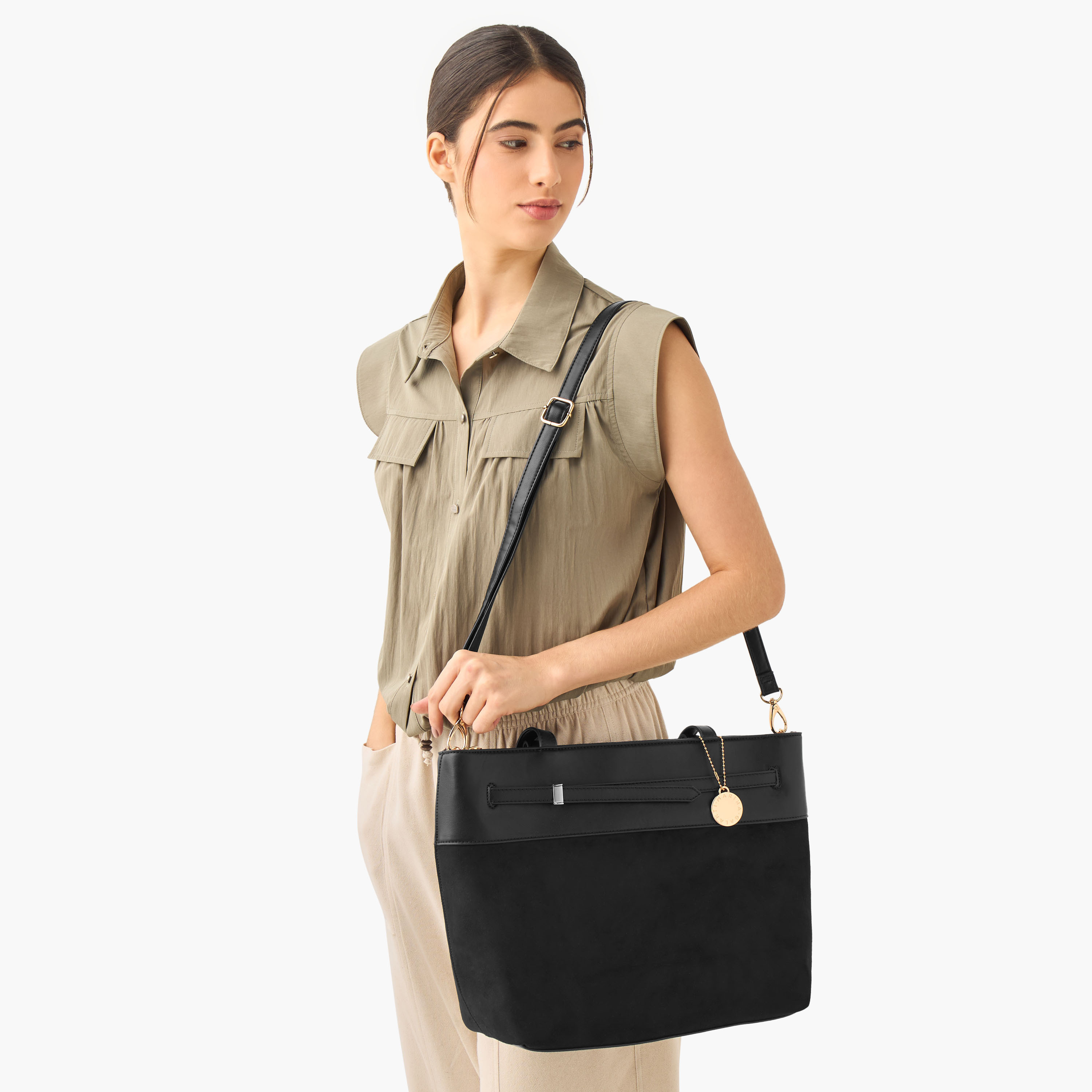 Marina Galanti Solid Tote Bag with Double Handle-women-bagsandwallets-handbags-image-2