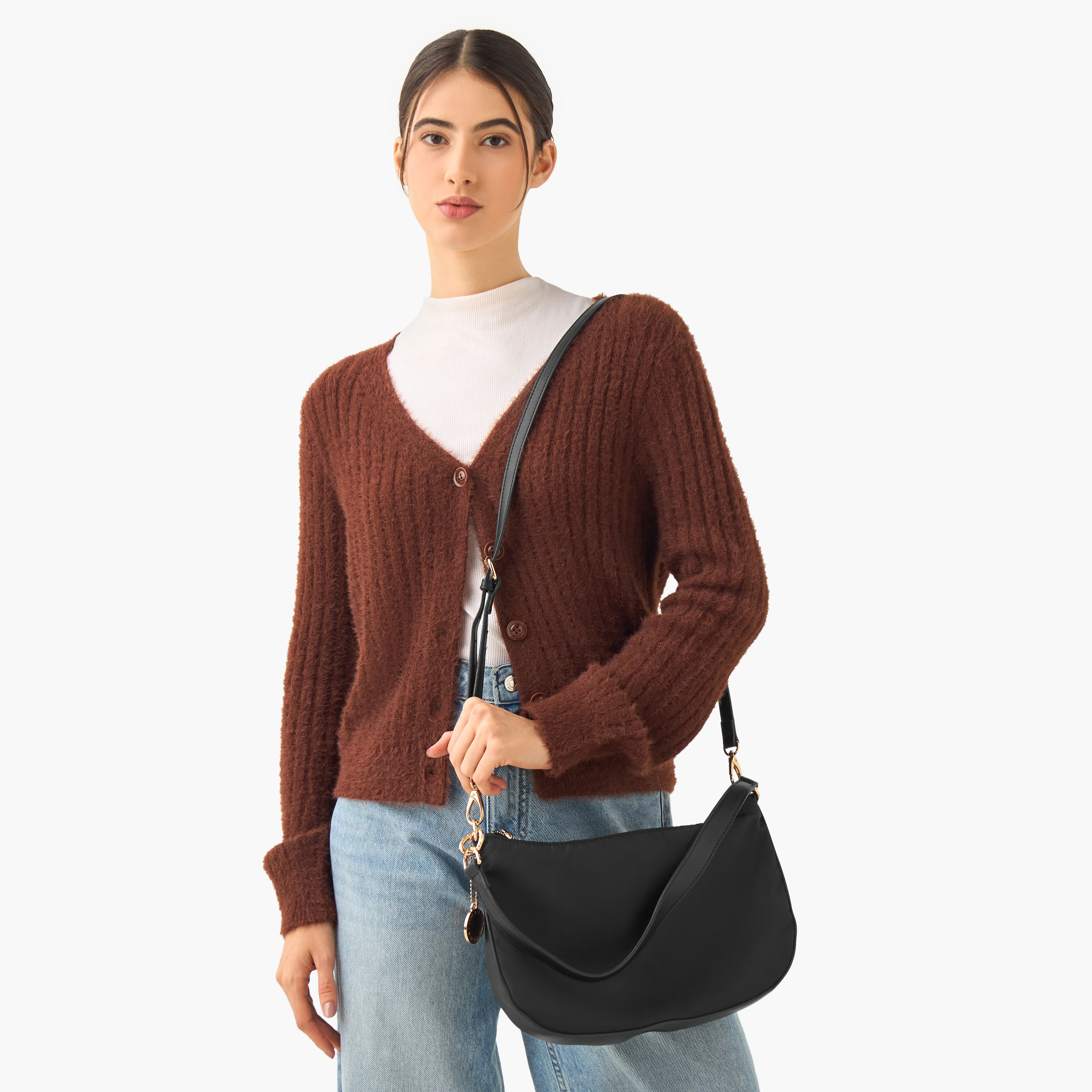 Marina Galanti Textured Crossbody Bag with Detachable Strap-women-bagsandwallets-handbags-image-2