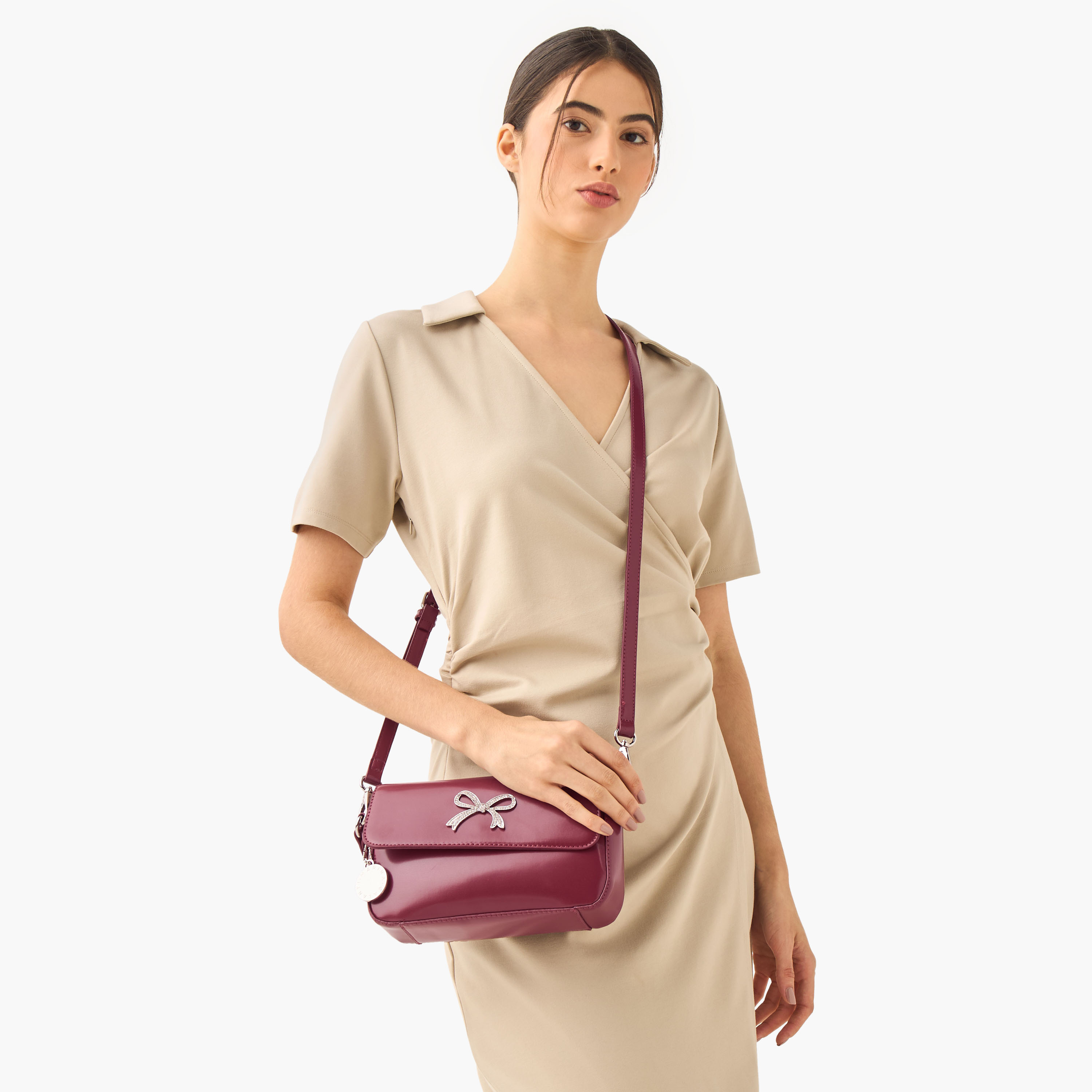 Marina Galanti Bow Detail Crossbody Bag with Button Closure-women-bagsandwallets-handbags-image-2