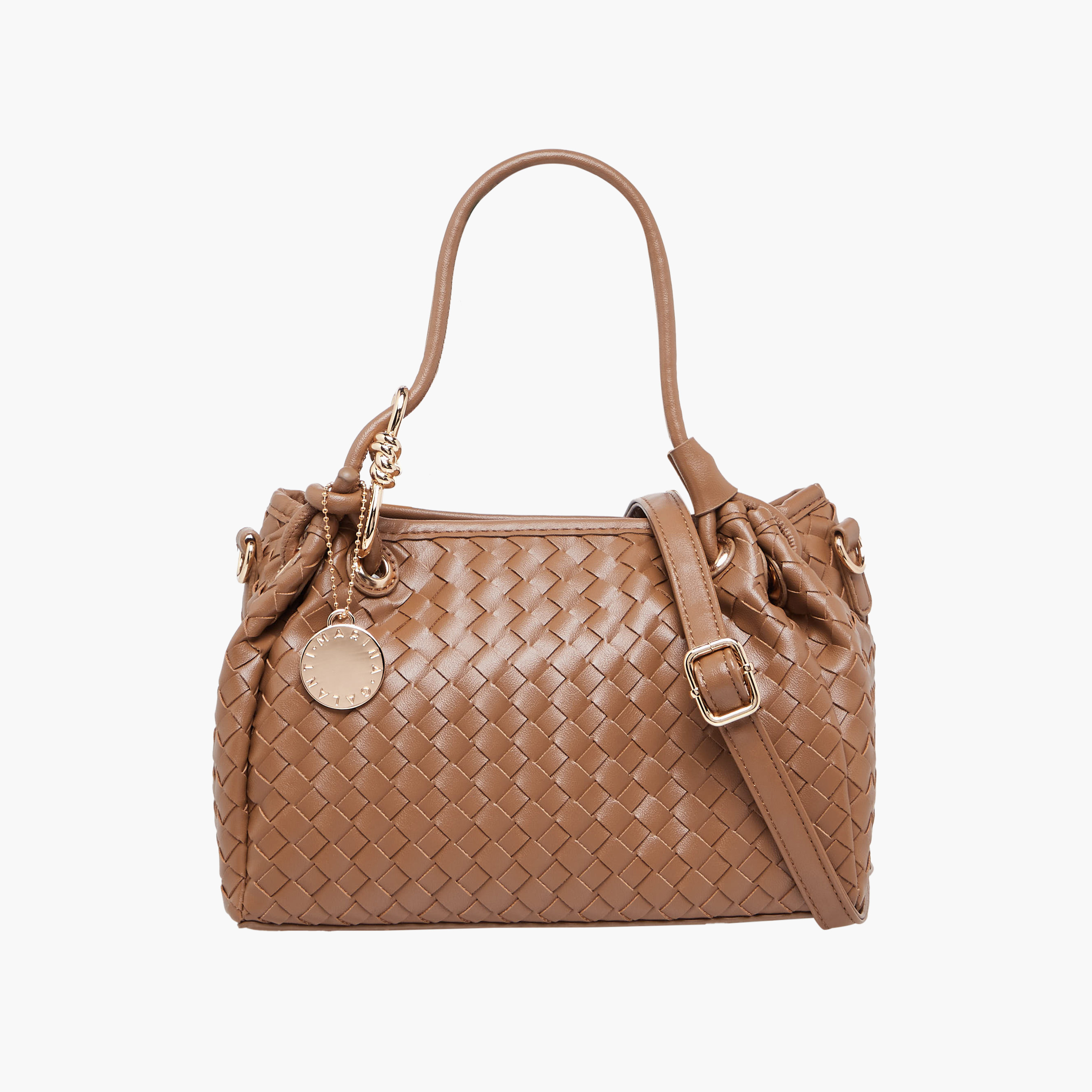 Marina Galanti Weave Textured Tote Bag with Detachable Strap-women-bagsandwallets-handbags-image-1