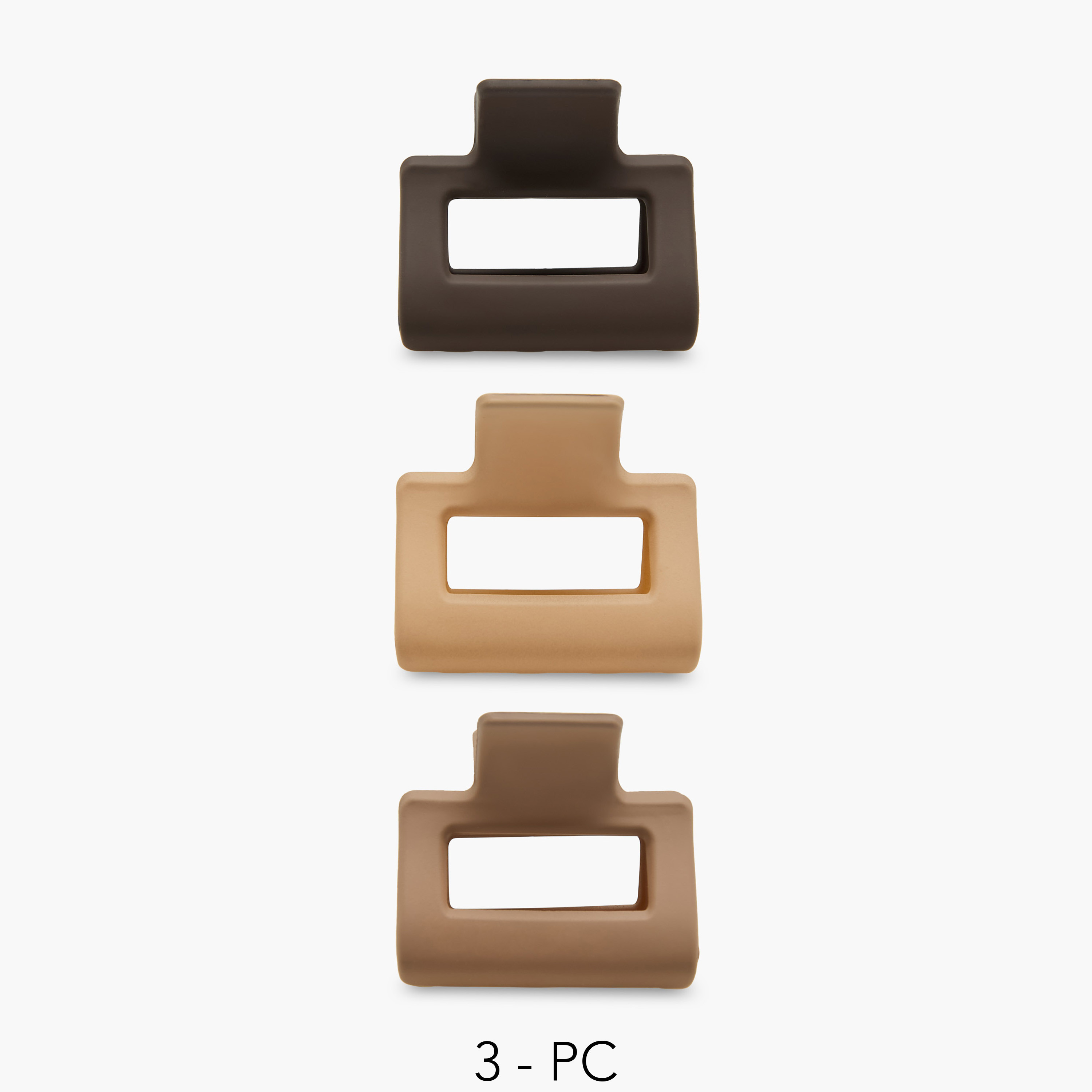 Pack of 3 Rectangular Hair Clamps with Matte Finish-women-hairaccessories-clamps-image-1