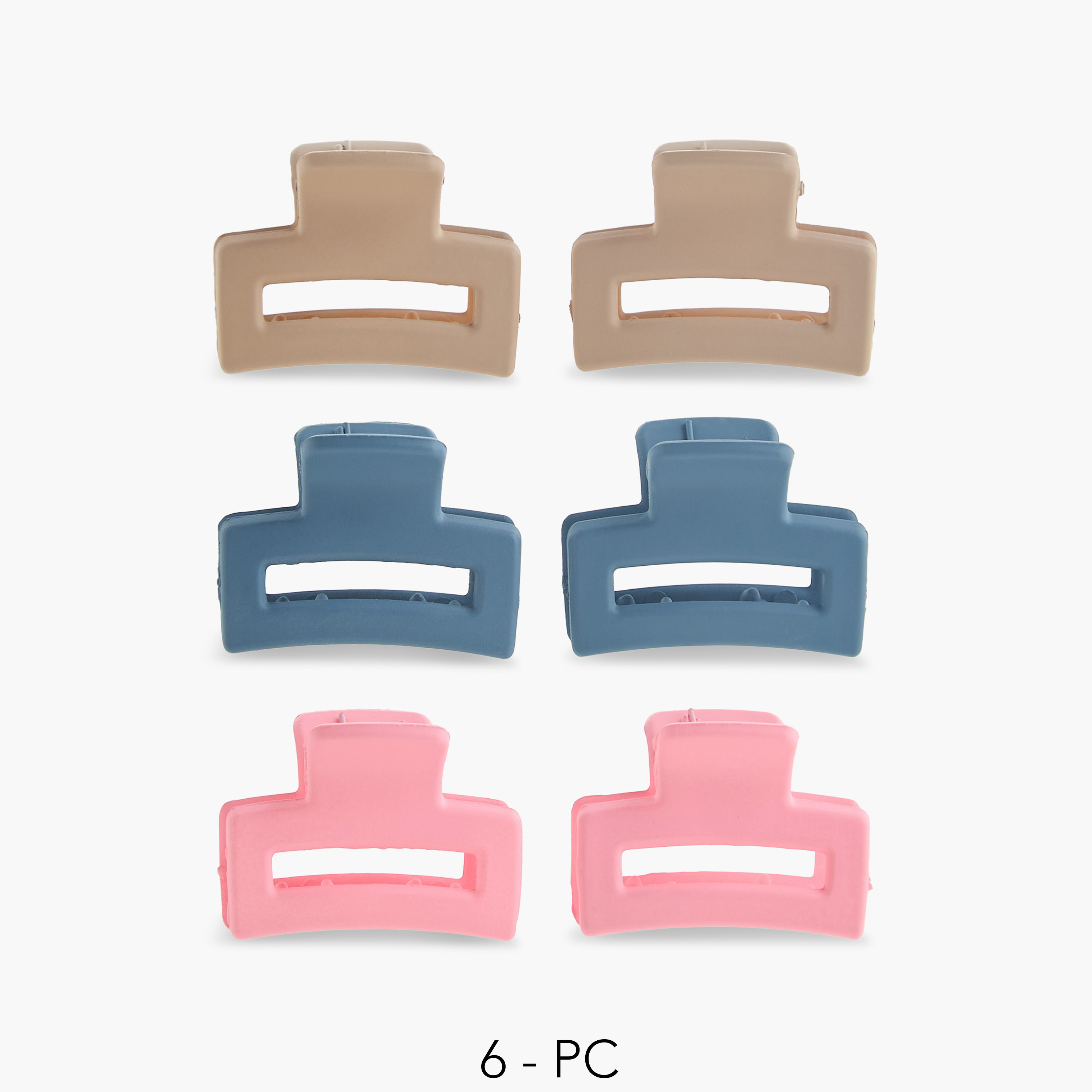 Pack of 6 Rectangle Hair Clamp-women-hairaccessories-clamps-image-1