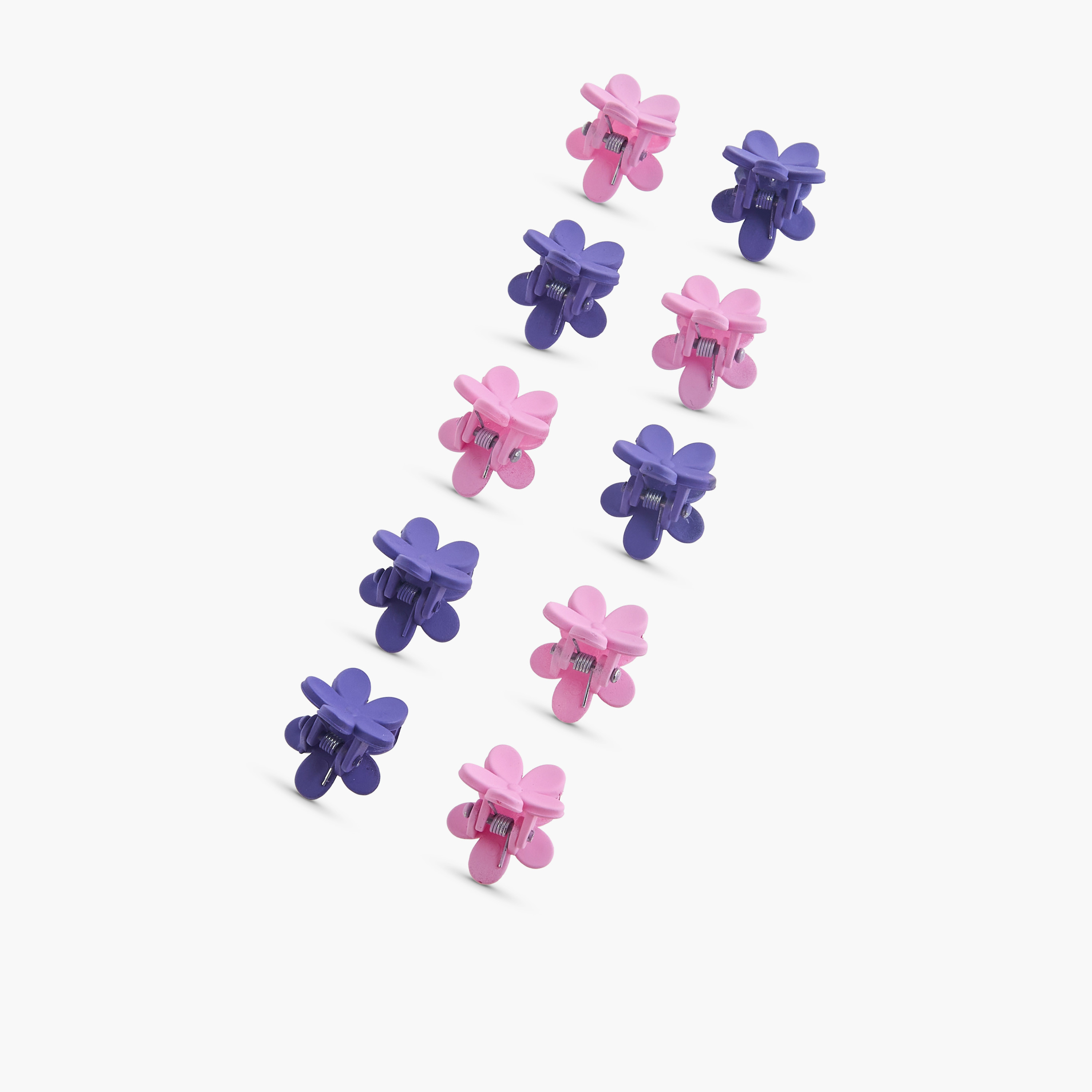 Pack of 10 Floral Hair Clamps with Matte Finish-women-hairaccessories-clamps-image-3