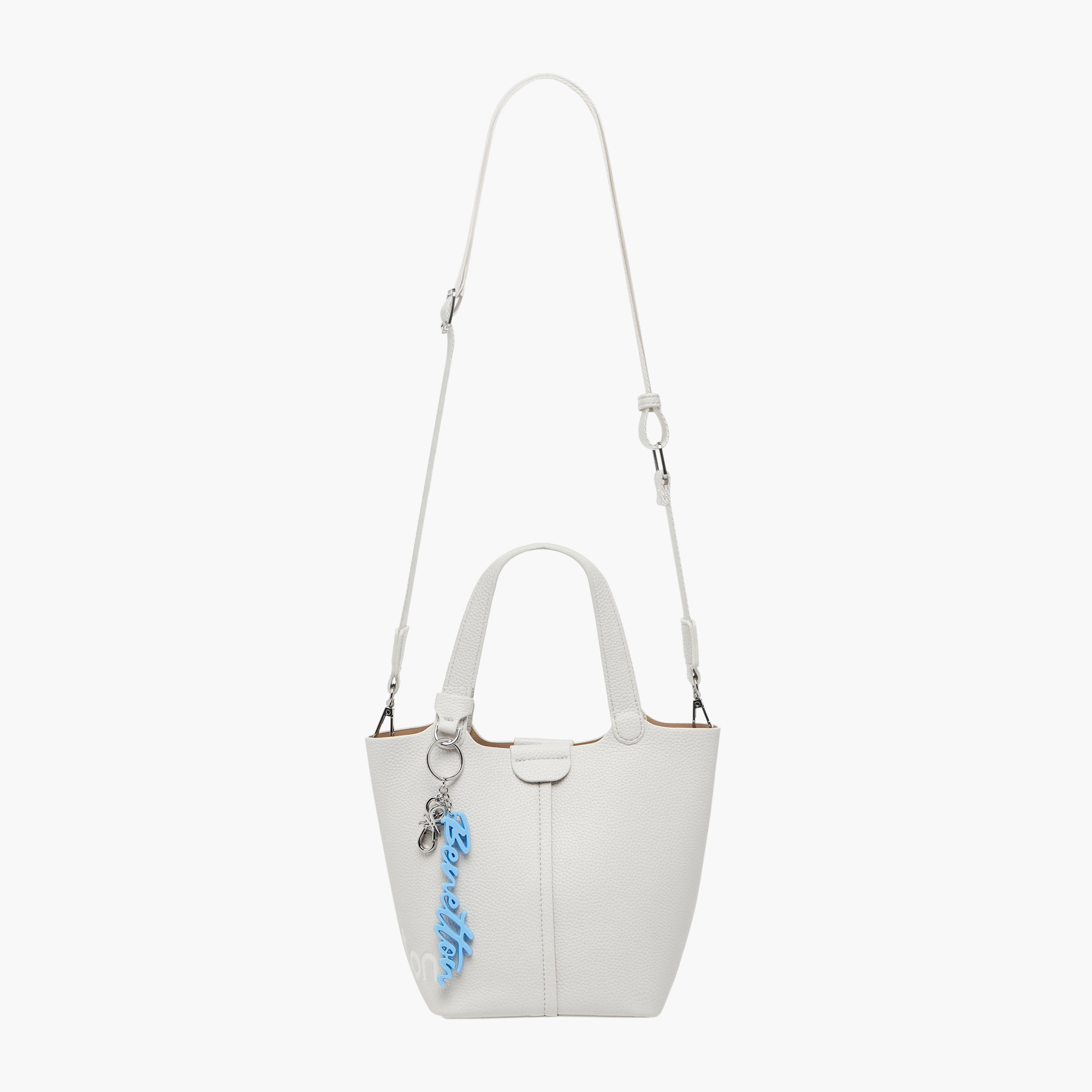 UCB Textured Mini Tote Bag with Bag Charm-women-bagsandwallets-handbags-image-3
