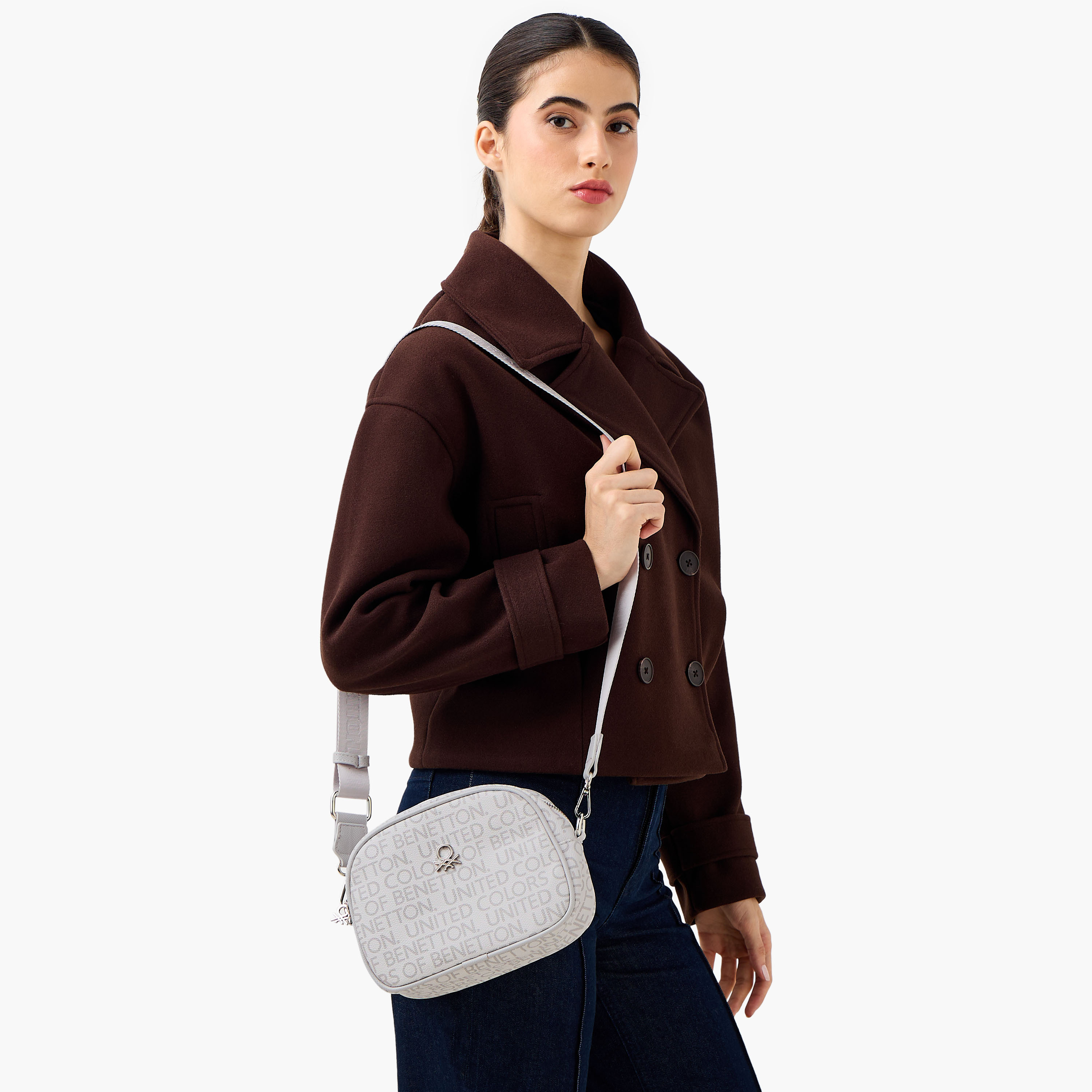 UCB Logo Print Crossbody Bag with Adjustable Strap-women-bagsandwallets-handbags-image-2
