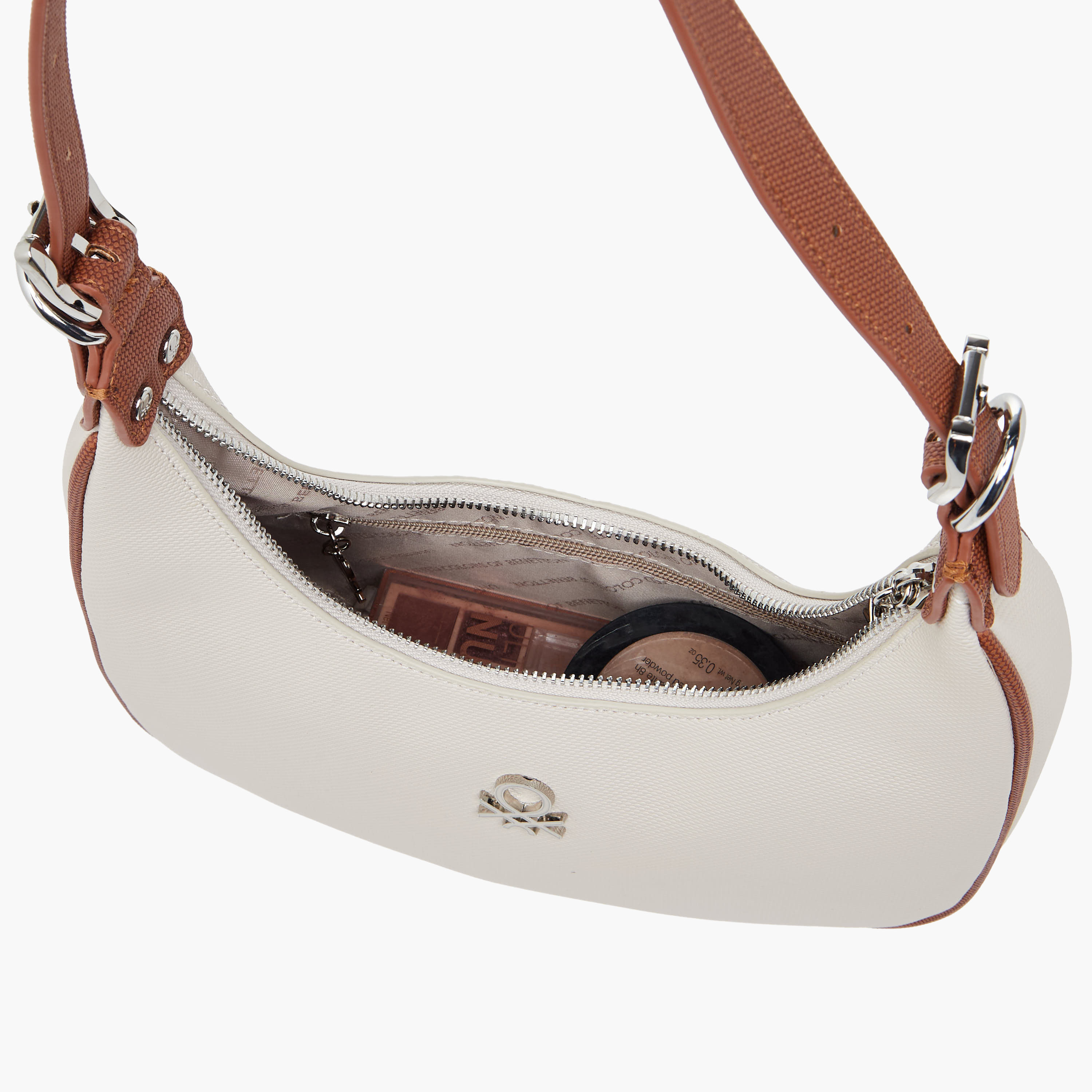 UCB Textured Baguette Bag with Adjustable Strap-women-bagsandwallets-handbags-image-9