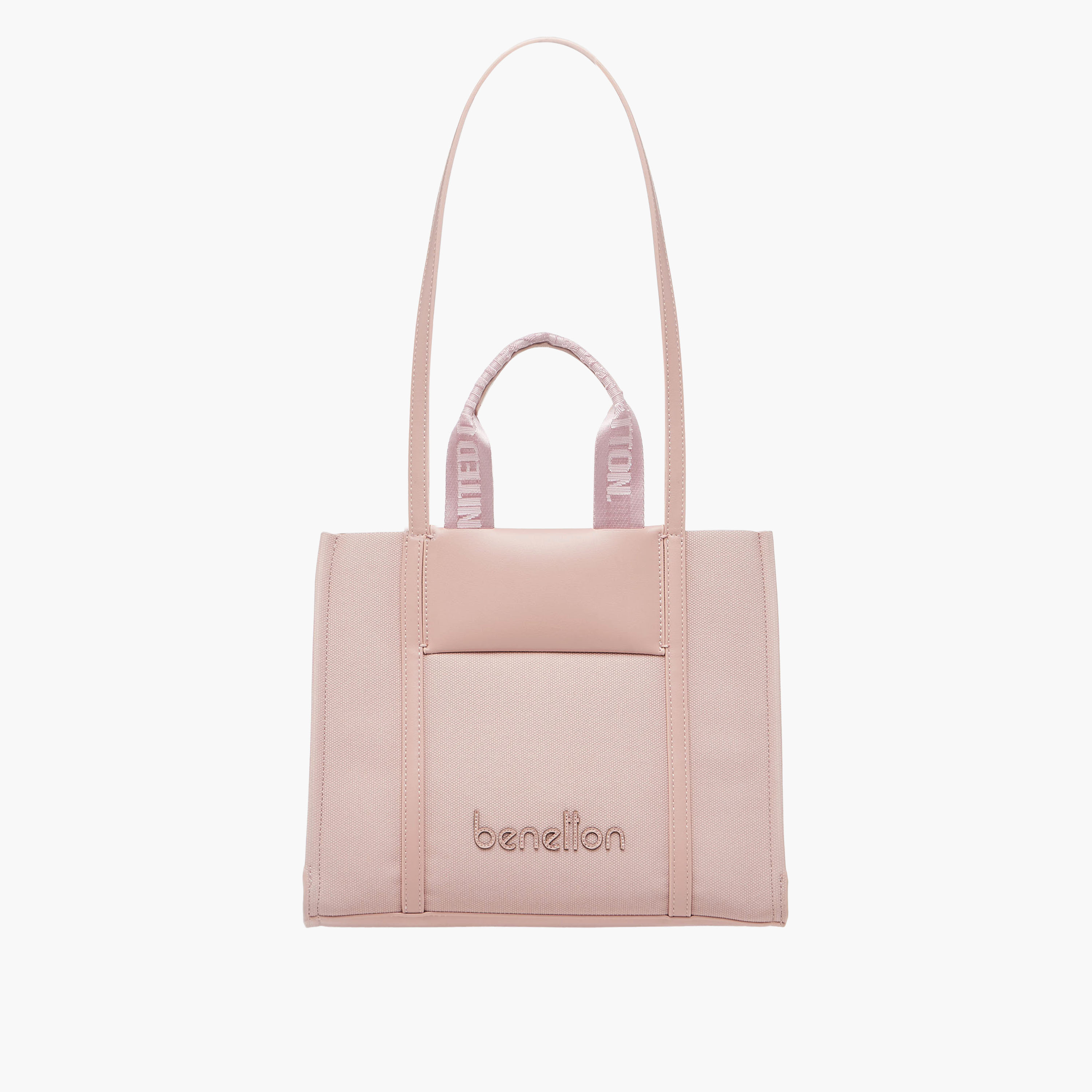 UCB Textured Tote Bag with Double Handle-women-bagsandwallets-handbags-image-1