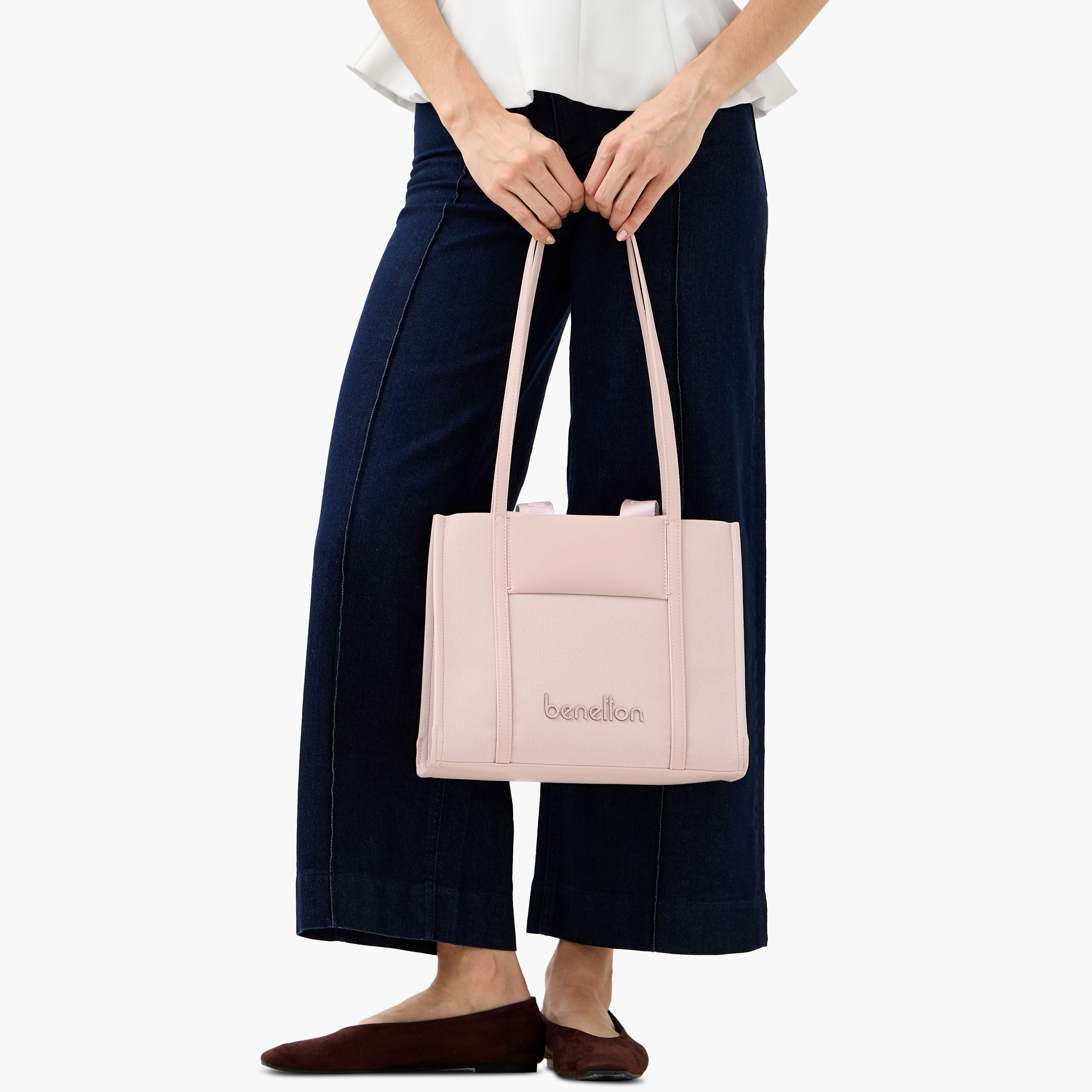 UCB Textured Tote Bag with Double Handle-women-bagsandwallets-handbags-image-2