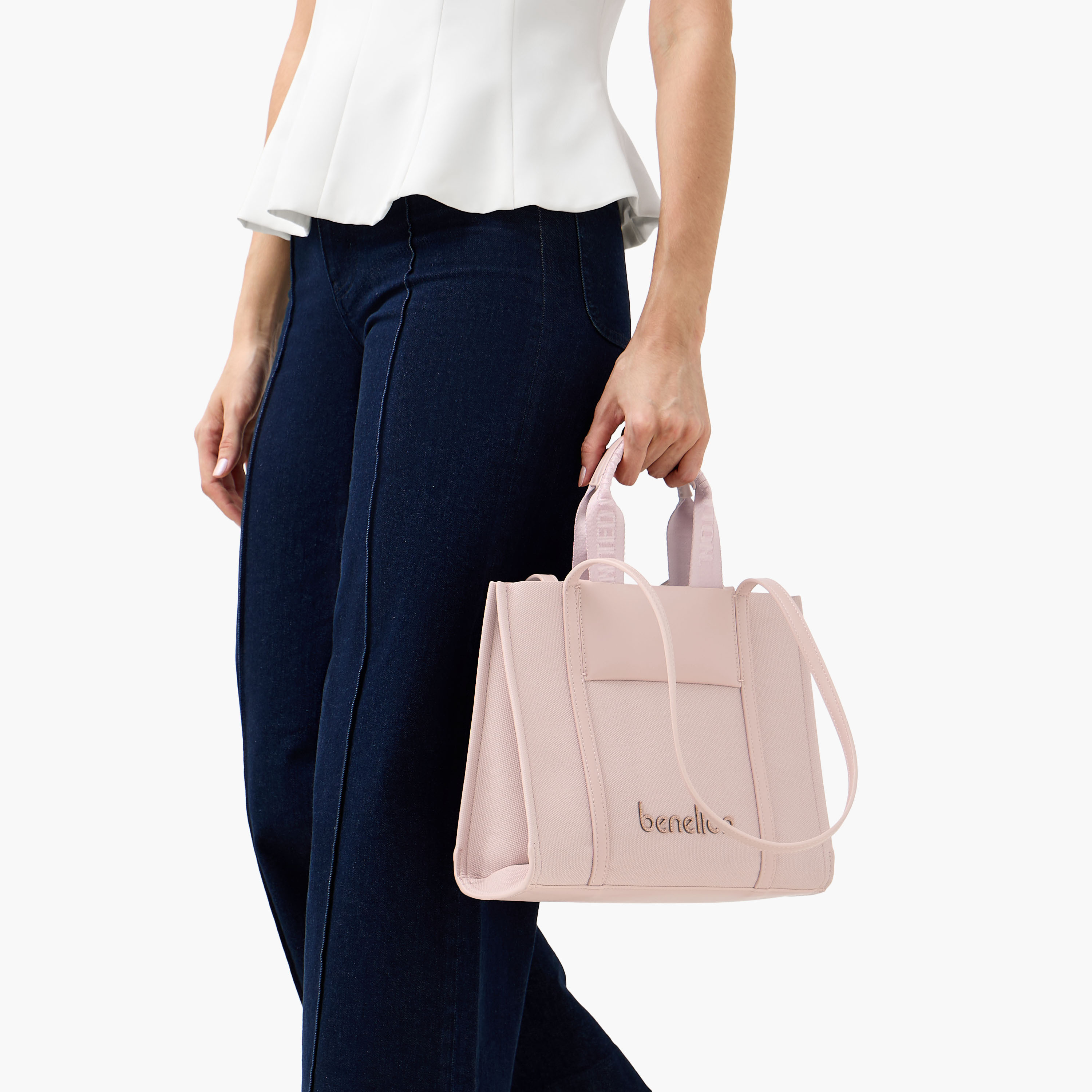 UCB Textured Tote Bag with Double Handle-women-bagsandwallets-handbags-image-8