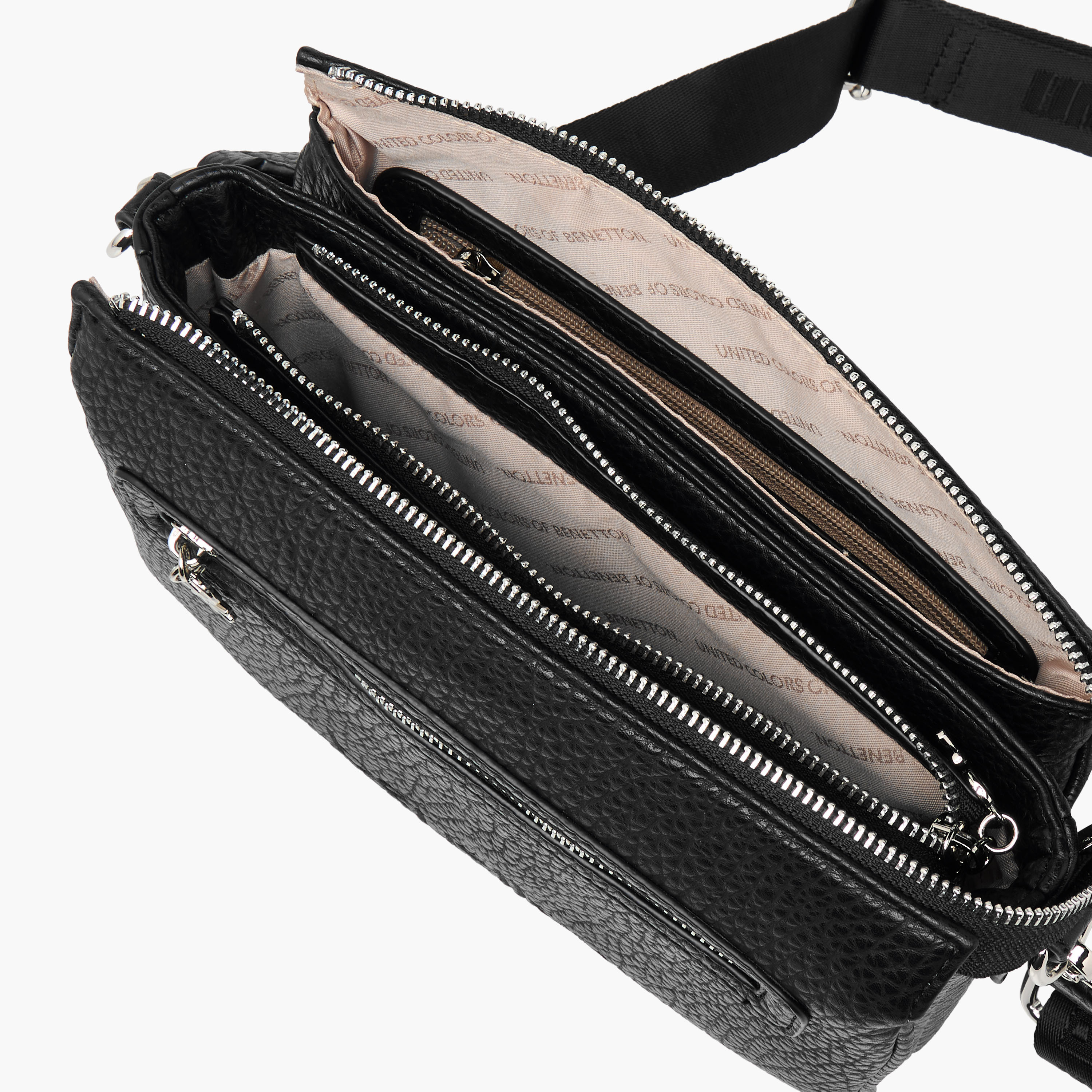 UCB Textured Crossbody Bag with Detachable Strap-women-bagsandwallets-handbags-image-8
