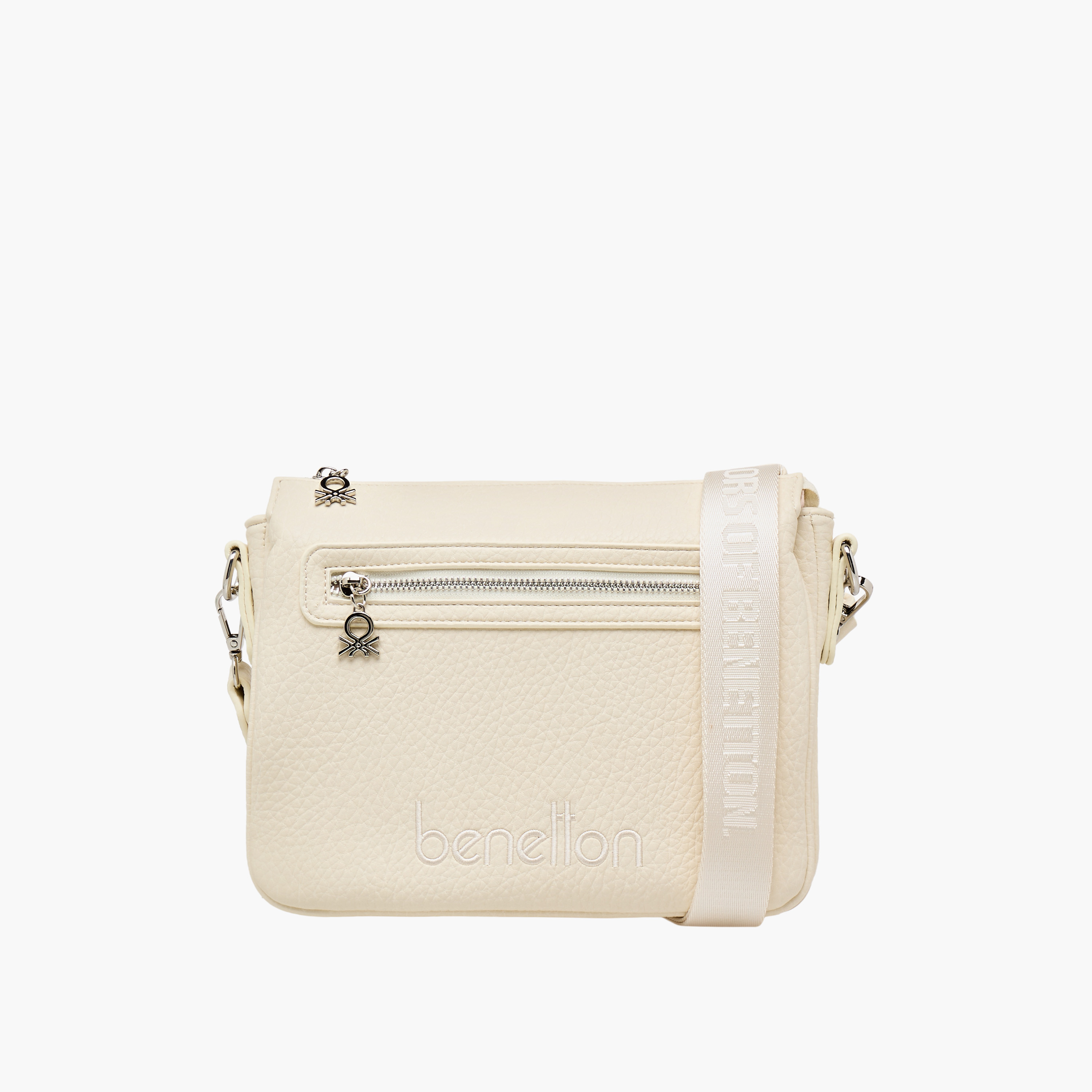 UCB Textured Crossbody Bag with Adjustable Strap-women-bagsandwallets-handbags-image-1