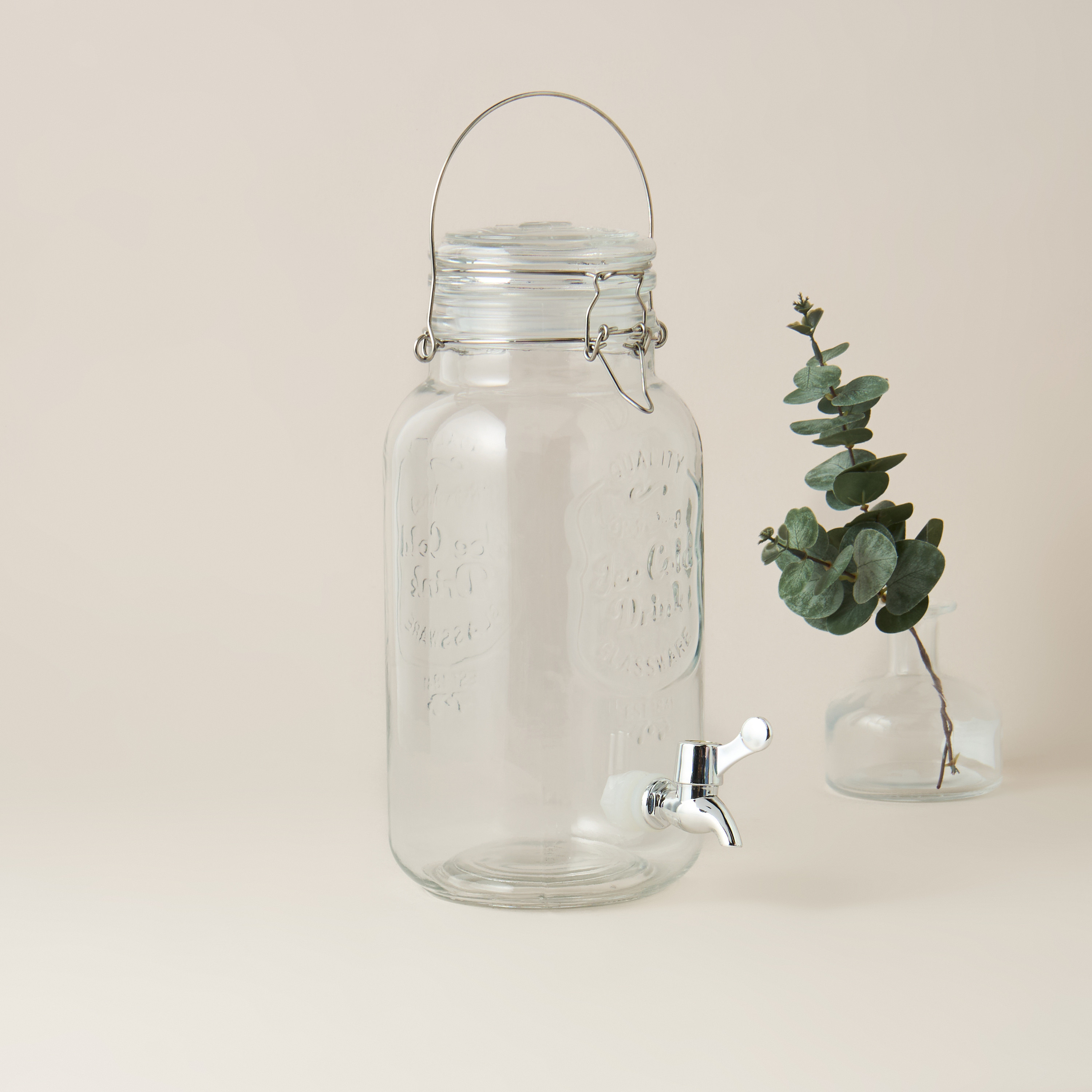 Textured Glass Beverage Dispenser - 3 L-household-dining-drinkserveware-dispensers-image-2