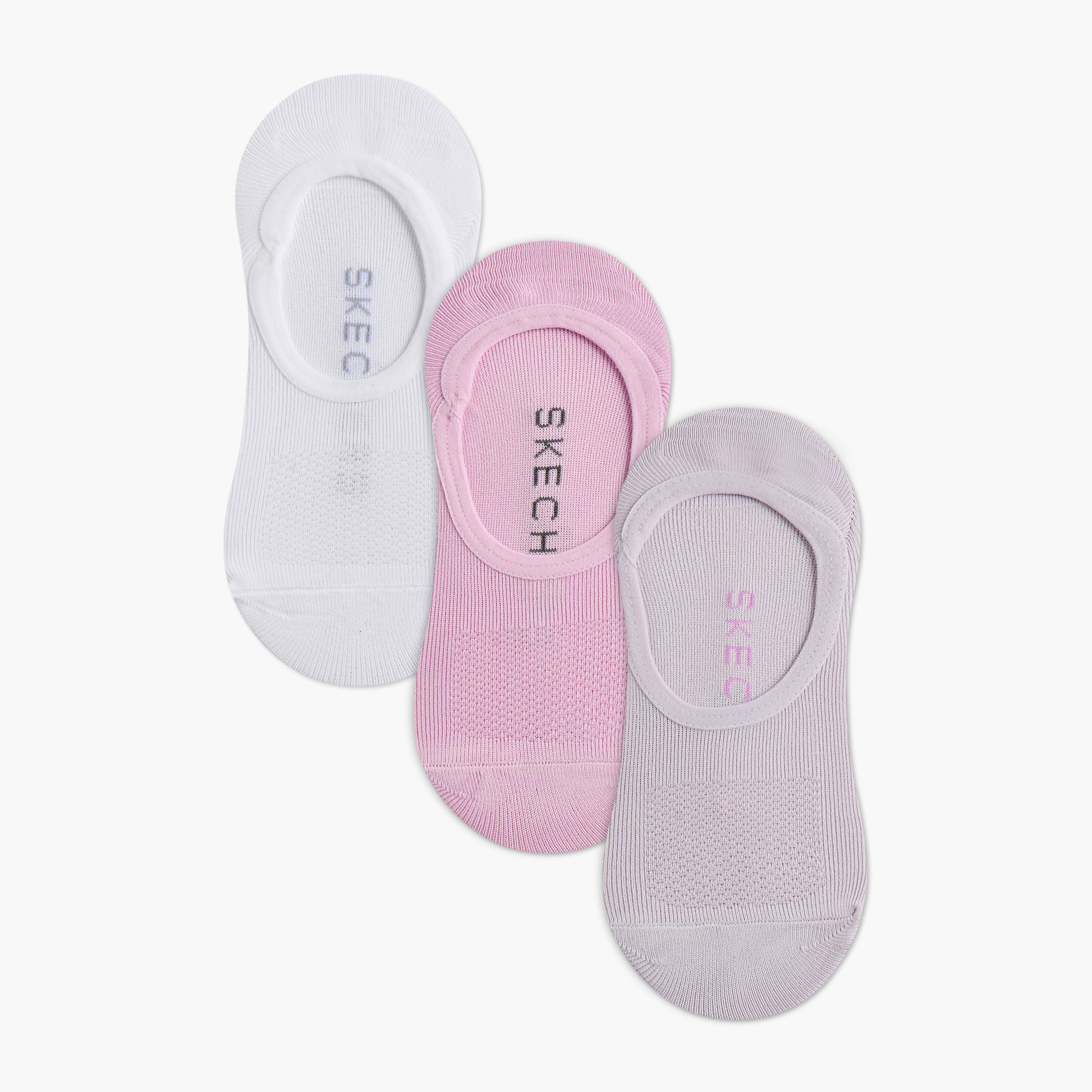 Skechers Solid No Show Sports Socks - Set of 3-women-socksandstockings-image-1