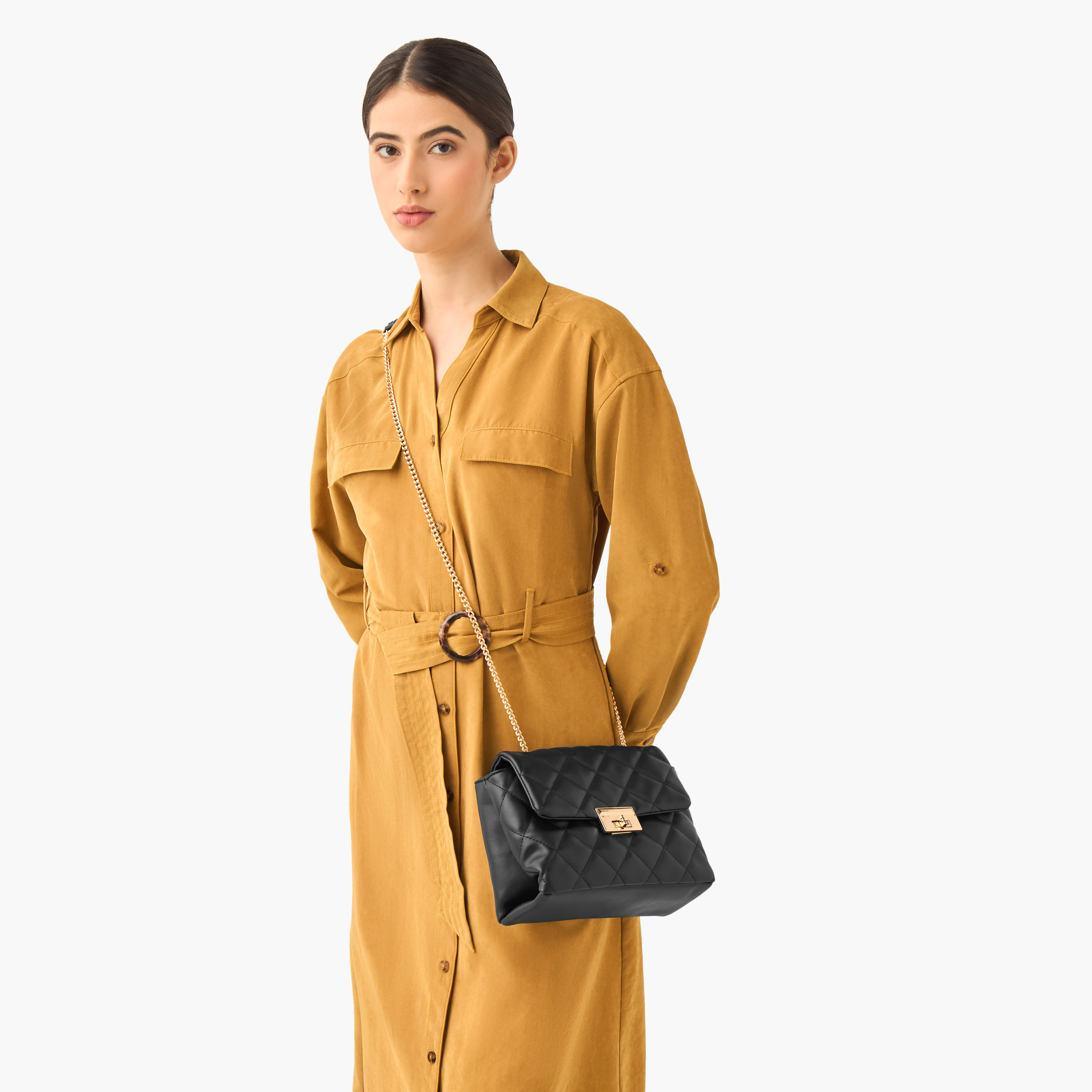 شنطة كروس بودي مبطنة بحزام سلسلة سام من أدور-women-bagsandwallets-handbags-image-2