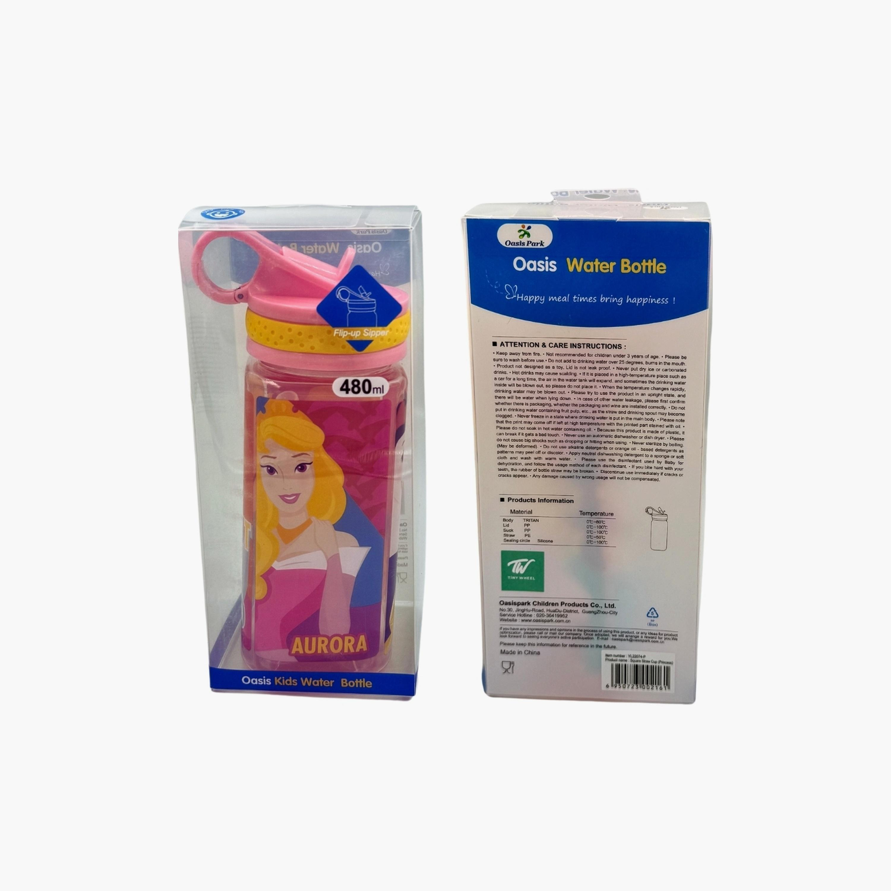 زجاجة مياه بماصة ديزني برينسيس - 480 مل-school-waterbottles-image-3