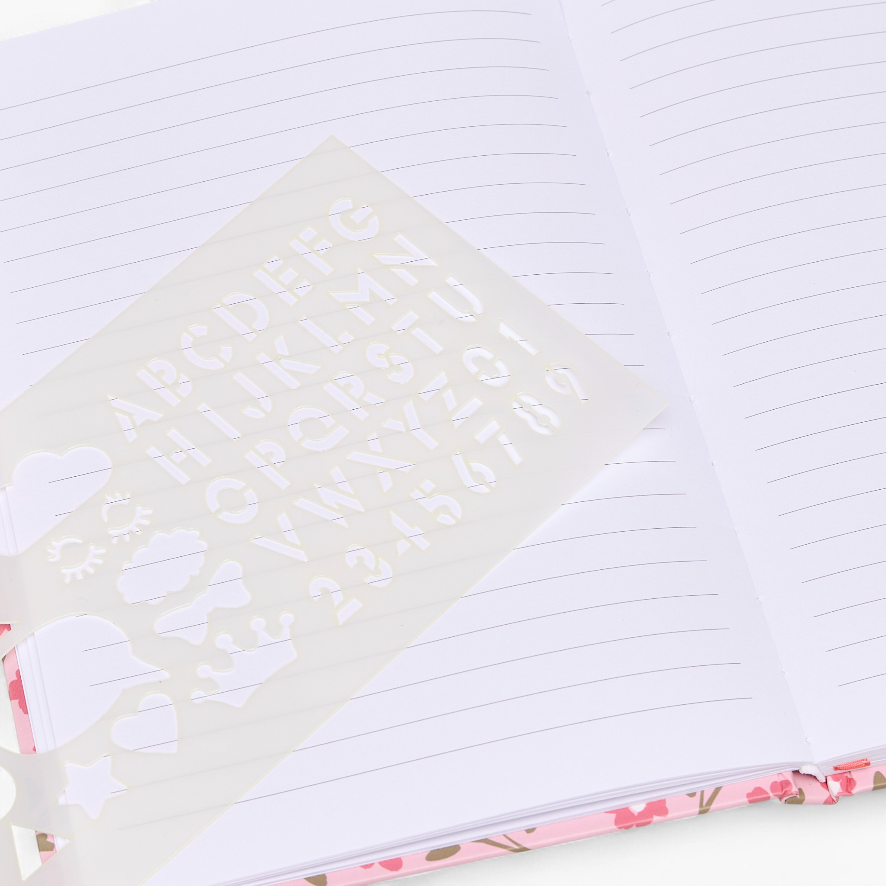 Floral Print Stationery Set with Notebook, Sticker, Stencil, Tapes - Set of 5-school-stationery-sets-image-7