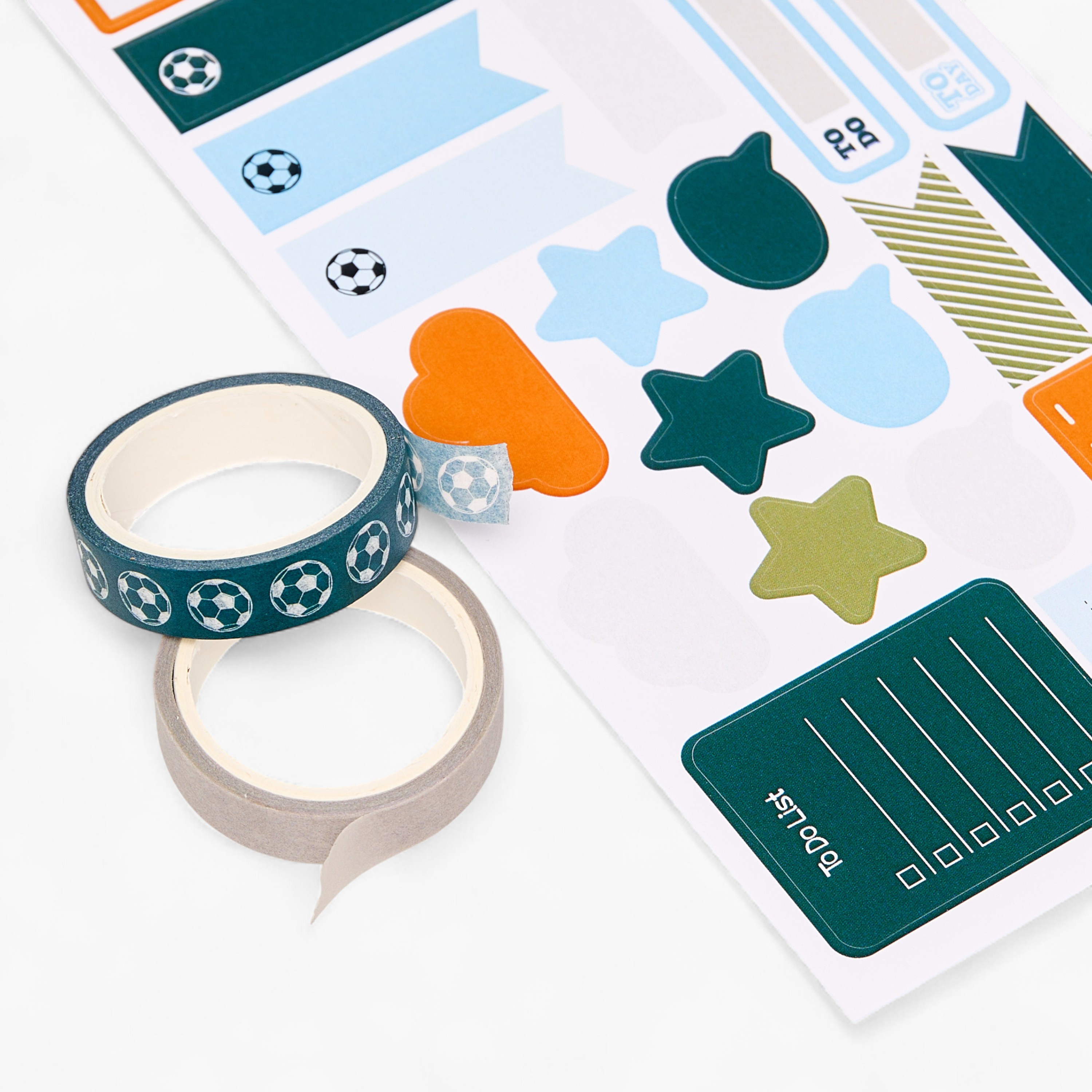 Football Print Stationery Set with Notebook, Tape, Stickers, Stencil - Set of 5-school-stationery-sets-image-8