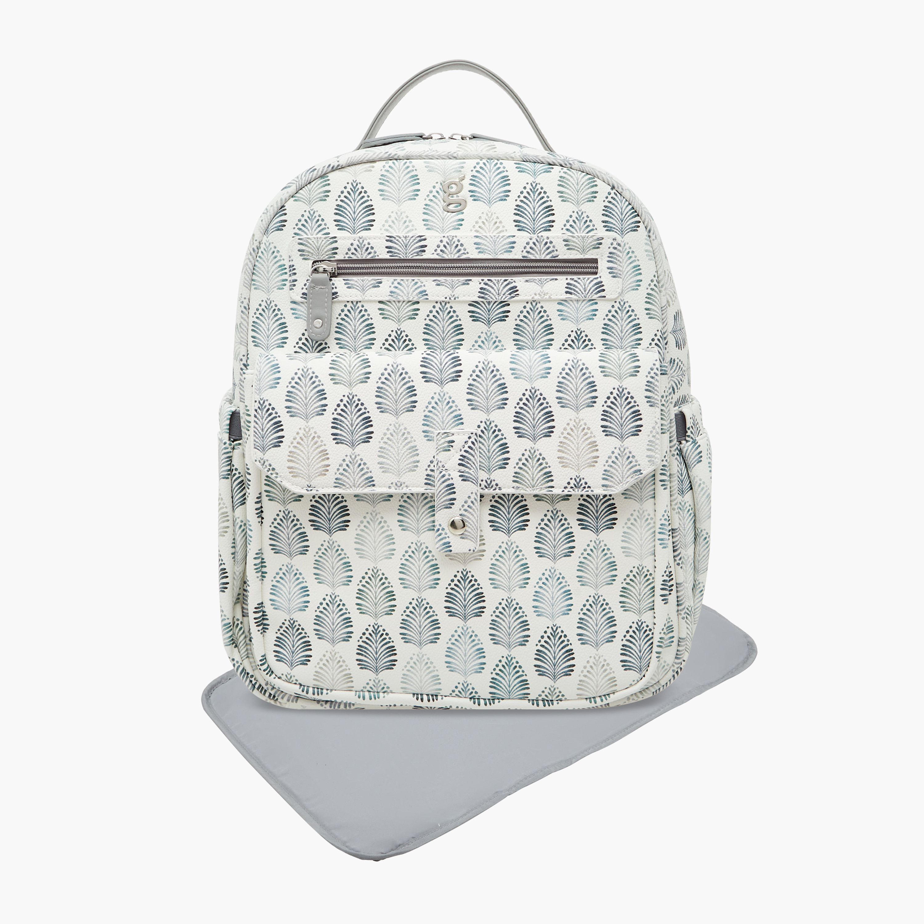 Giggles Ikkat Print Diaper Backpack with Changing Mat-baby-diapering-diaperbags-image-1