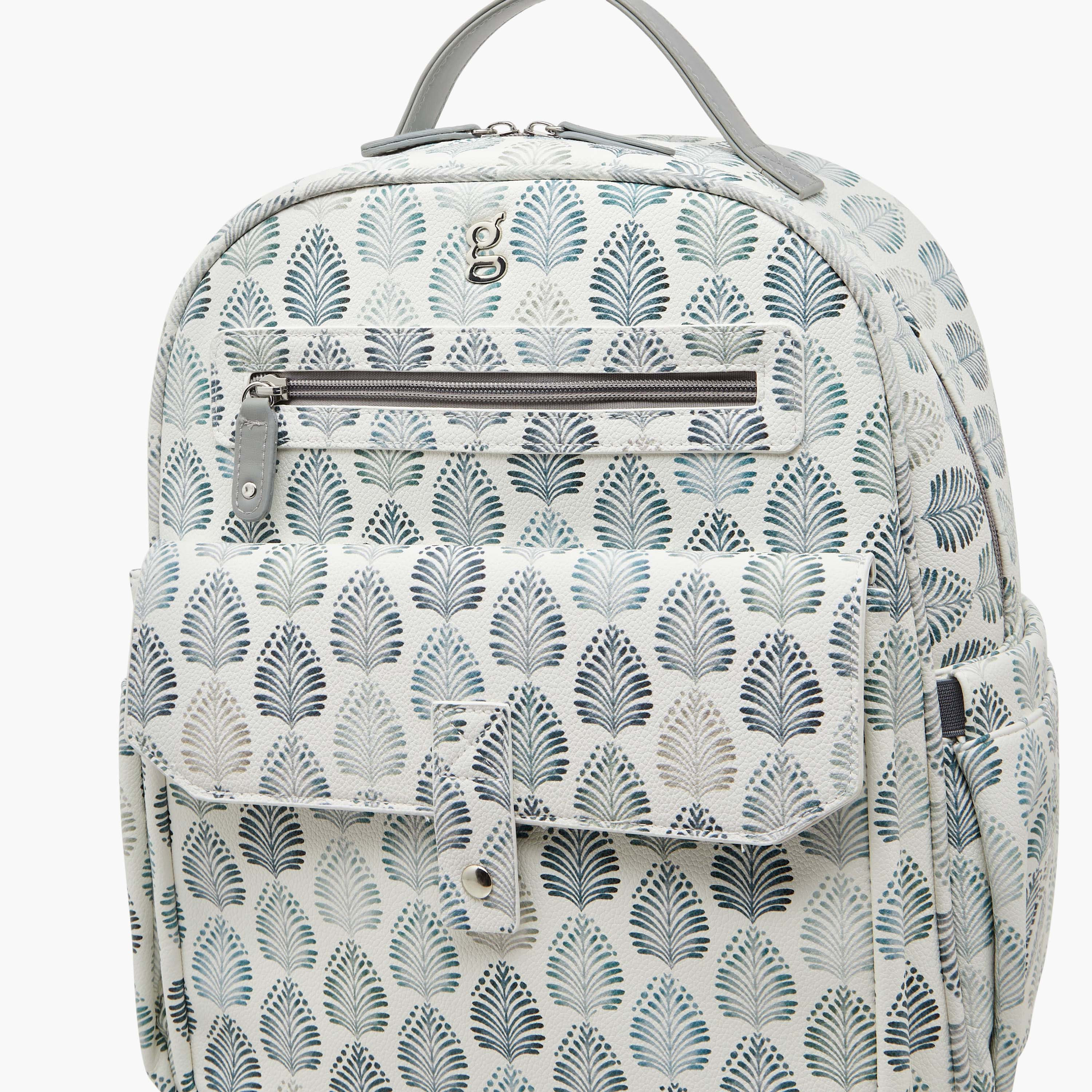 Giggles Ikkat Print Diaper Backpack with Changing Mat-baby-diapering-diaperbags-image-6
