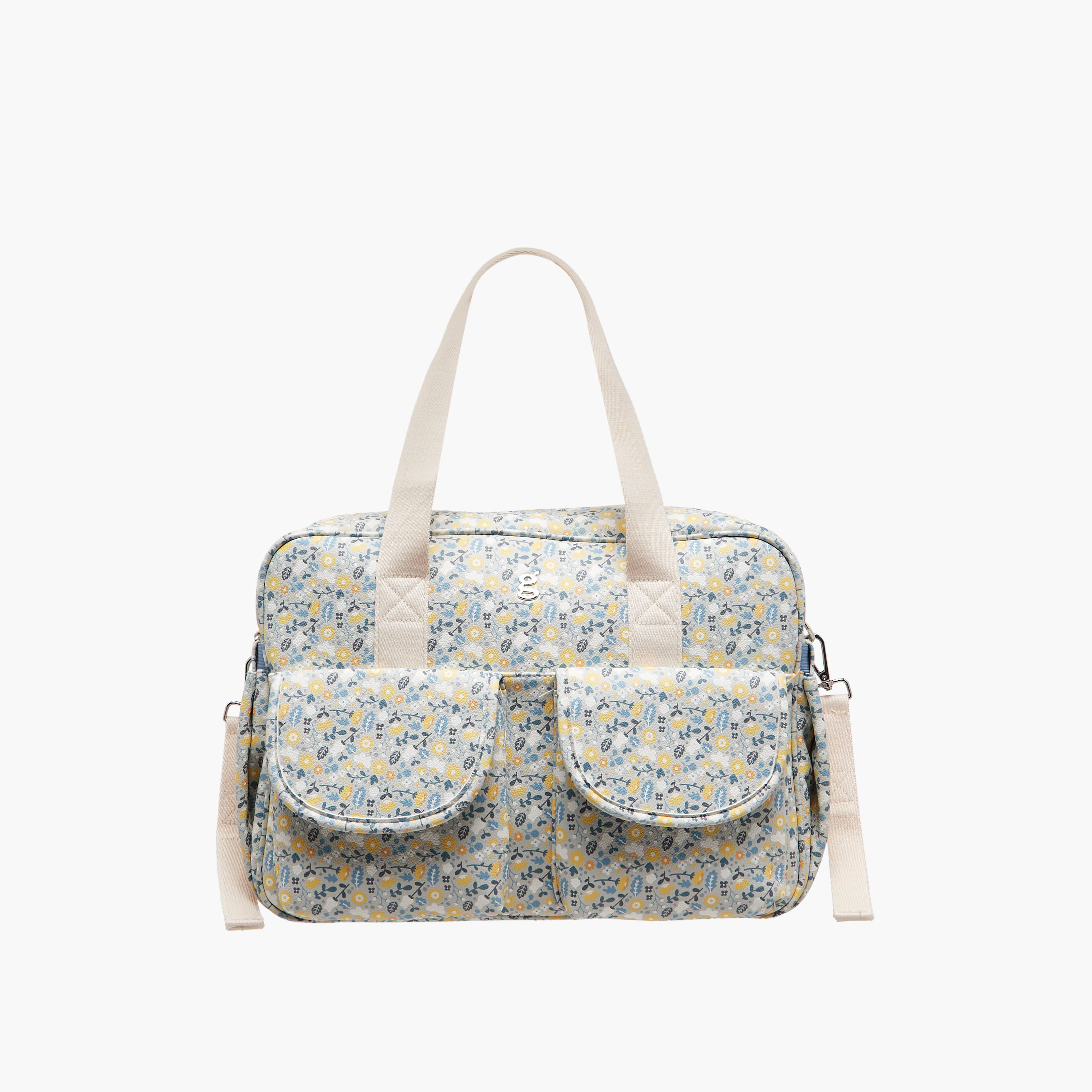 Giggles Floral Print Diaper Bag with Changing Mat-baby-diapering-diaperbags-image-2