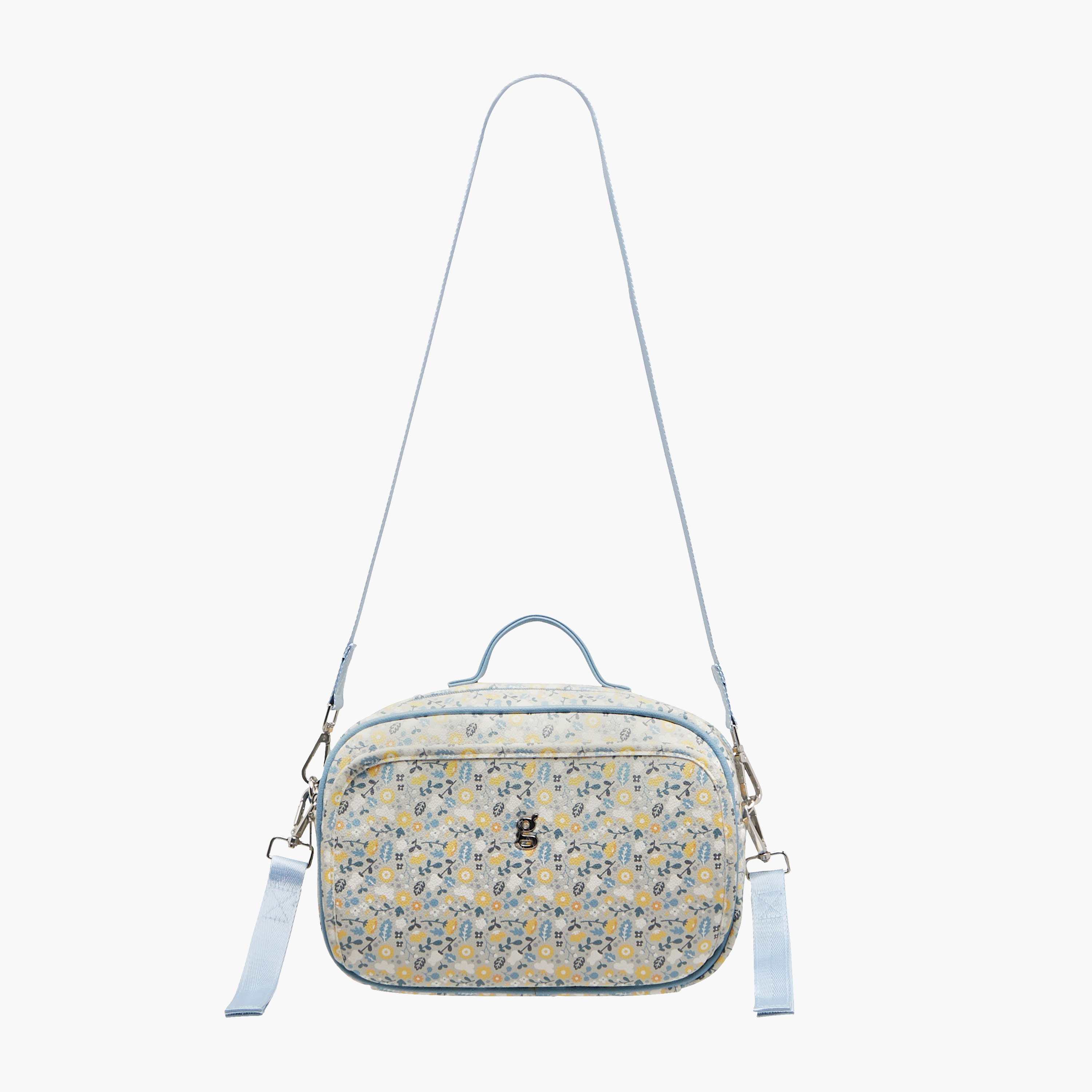 Giggles Floral Print Diaper Bag with Zip Closure-baby-diapering-diaperbags-image-2