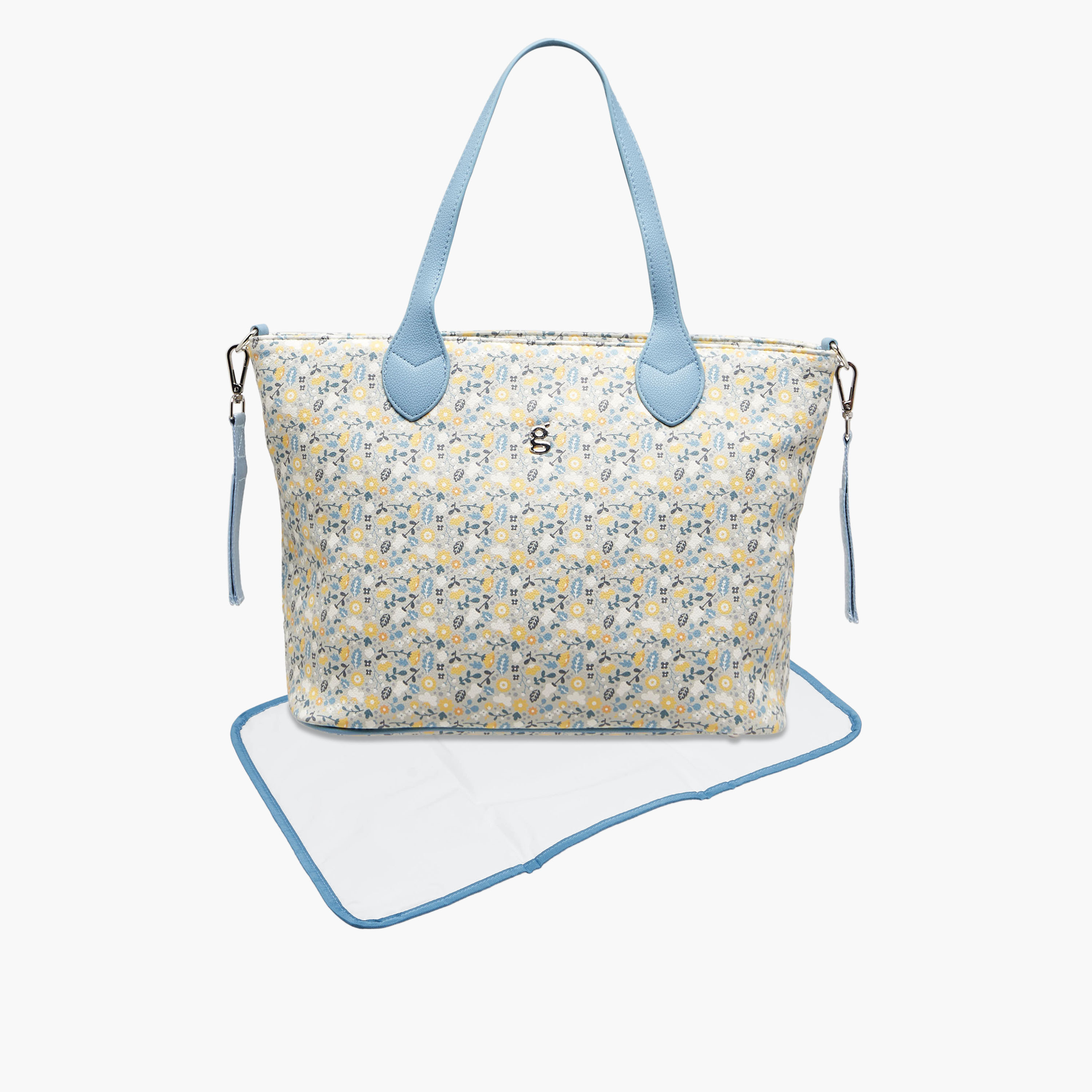 Giggles Floral Print Diaper Bag with Changing Mat-baby-diapering-diaperbags-image-2