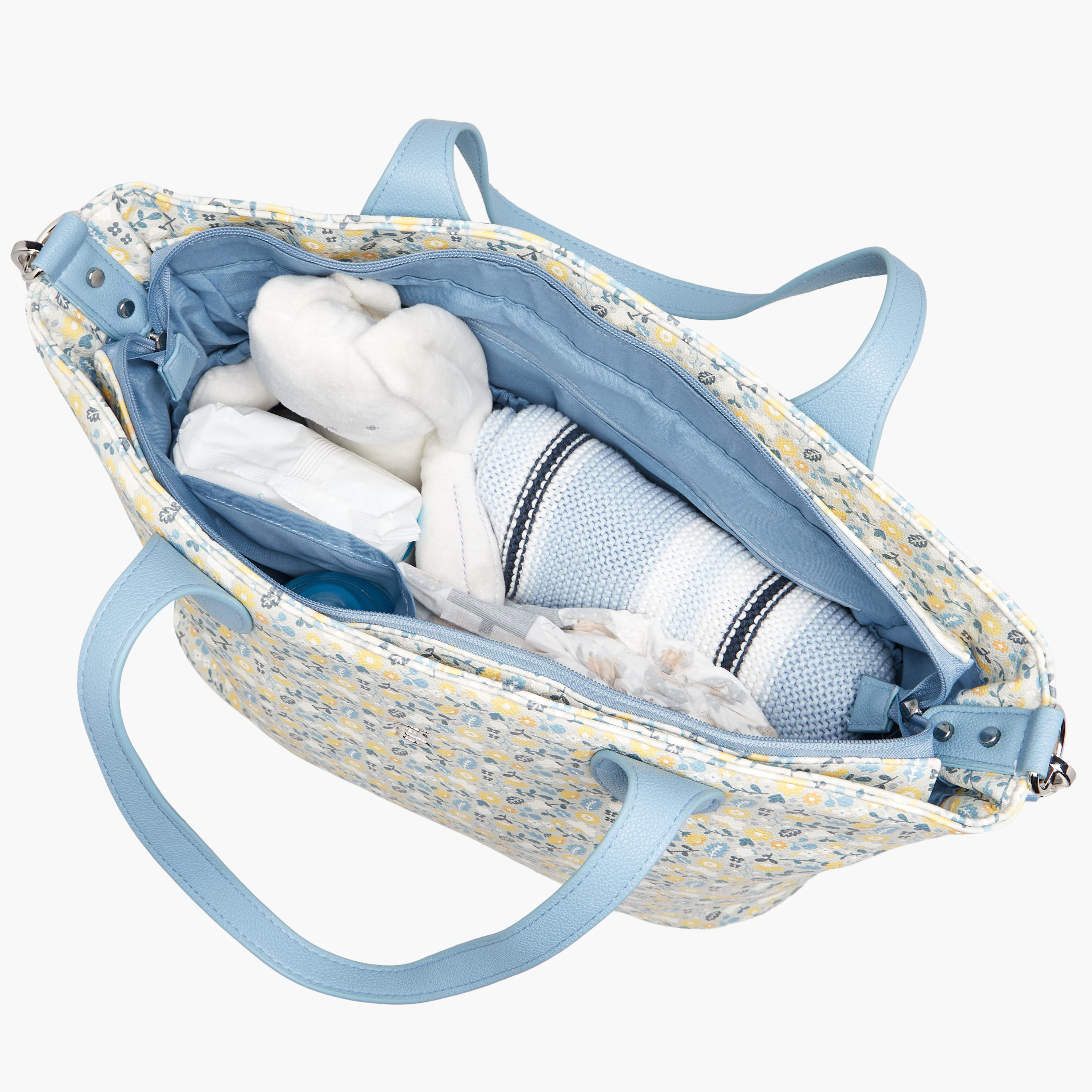 Giggles Floral Print Diaper Bag with Changing Mat-baby-diapering-diaperbags-image-10